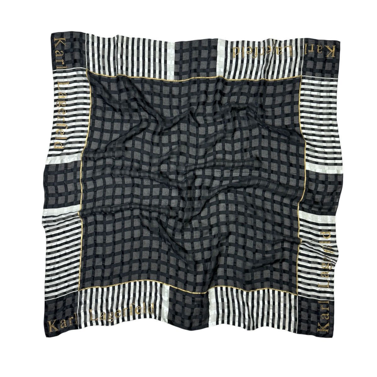 Karl Lagerfeld Vintage Karl Lagerfeld Paris Silk Scarf Size ONE SIZE - 4 Thumbnail