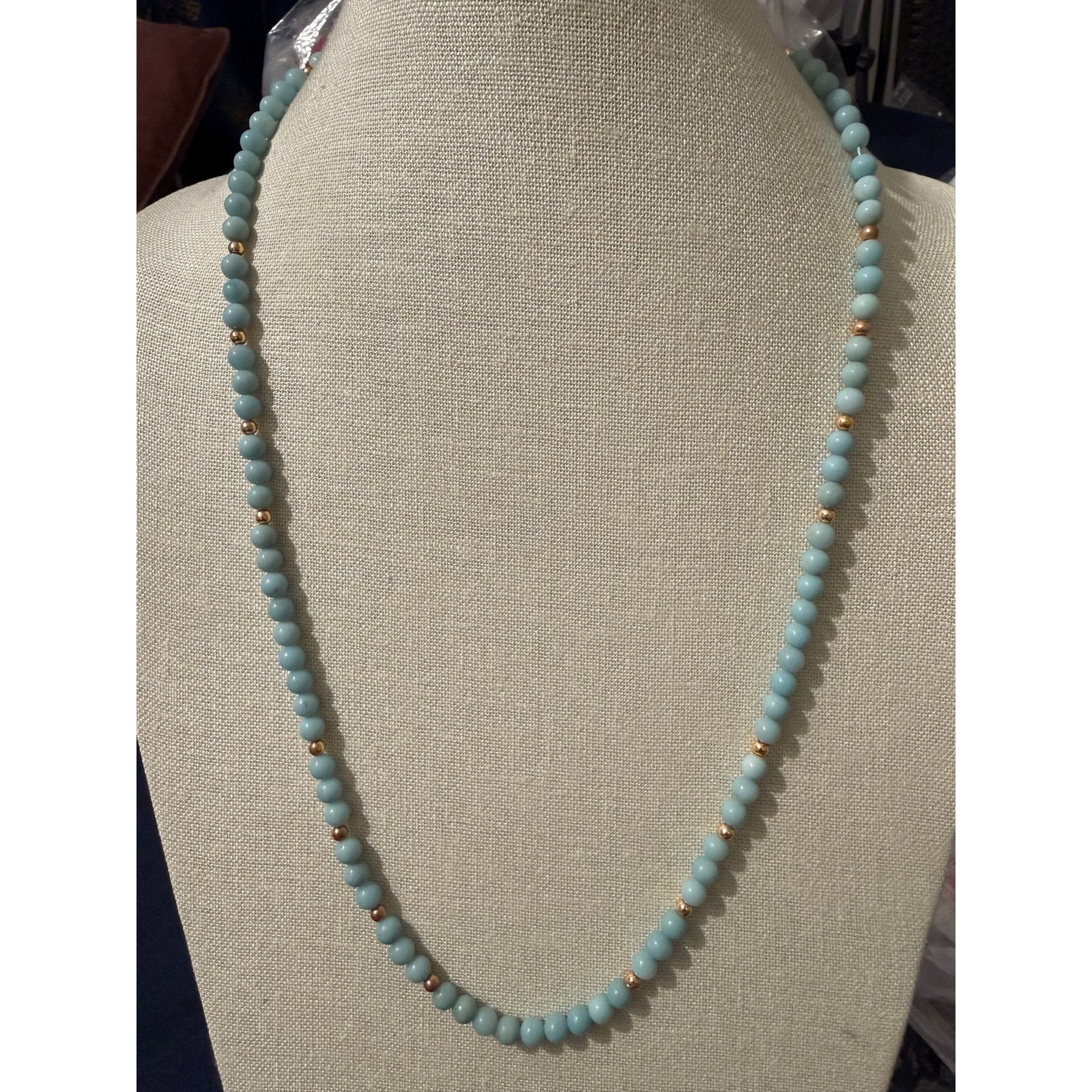Other Seafoam Green Dyed Quartz Bead Necklace 26.5” Vintage Size ONE SIZE - 1 Thumbnail
