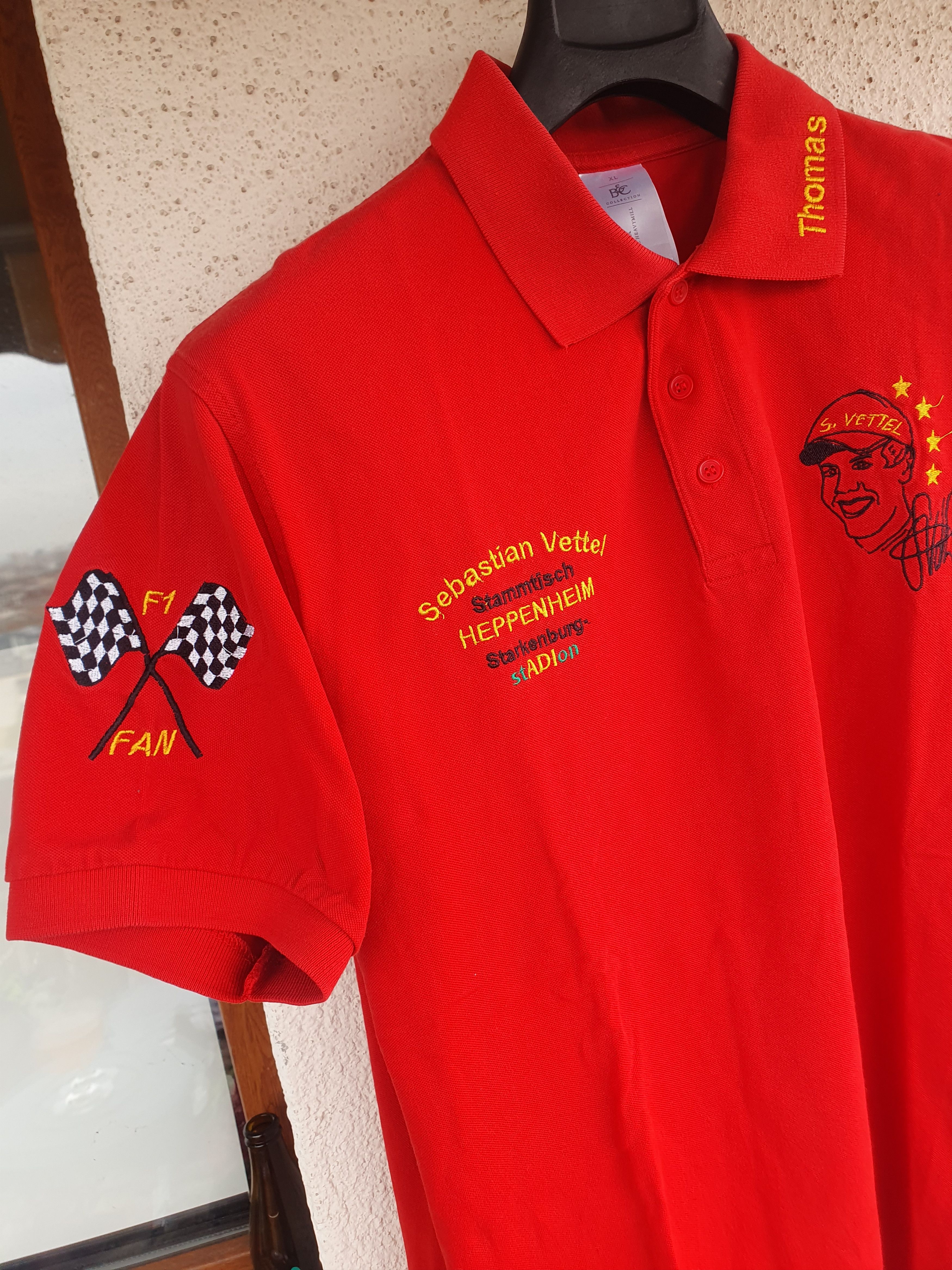 Formula 1 Sebastian Vettel Polo T-shirt World Champion 2010-2013 sz L Size US L / EU 52-54 / 3 - 4 Thumbnail