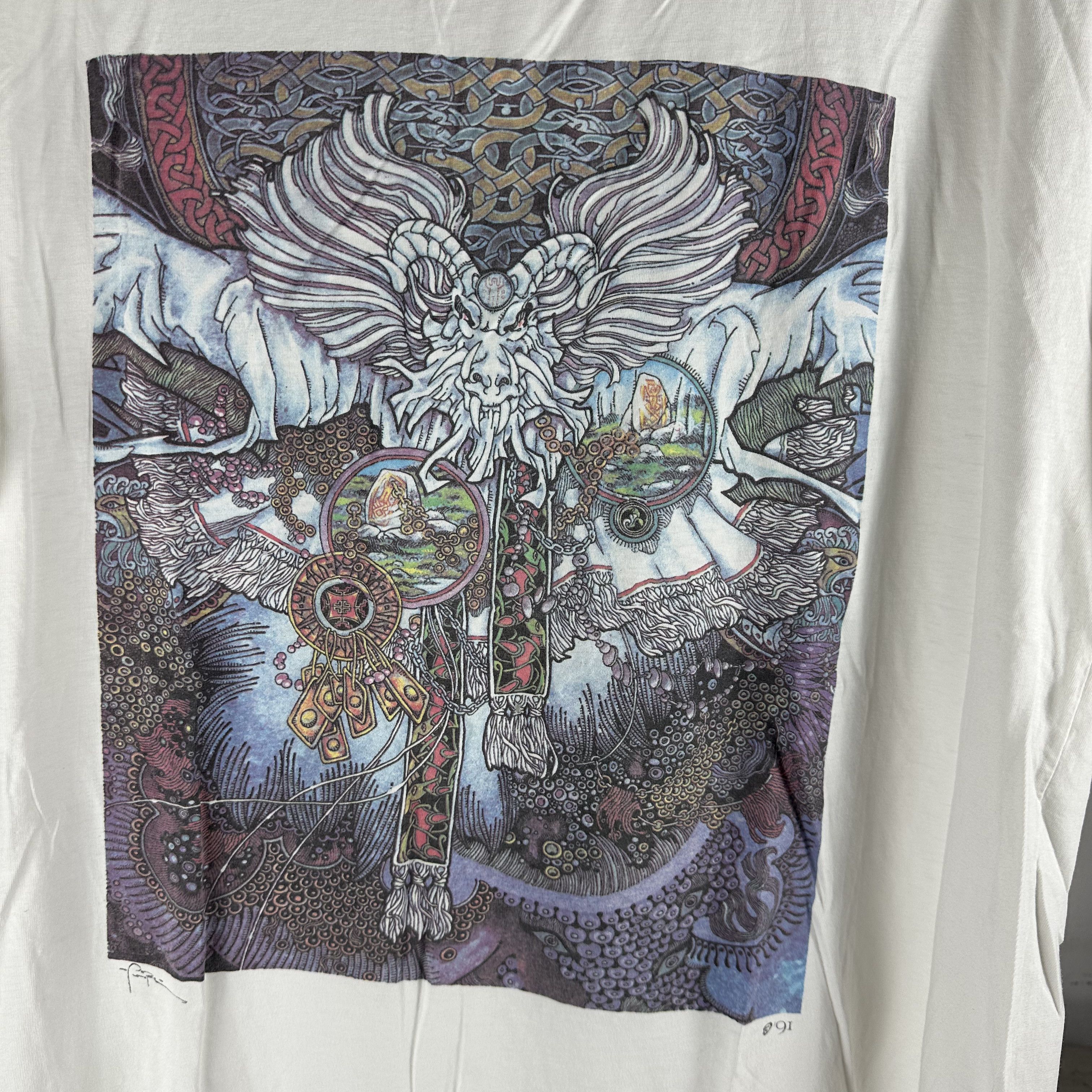 Vintage ​1991 Jim Fitzpatrick Senach The Spectre Dragon Art​ T-shirt Size US XL / EU 56 / 4 - 2 Thumbnail