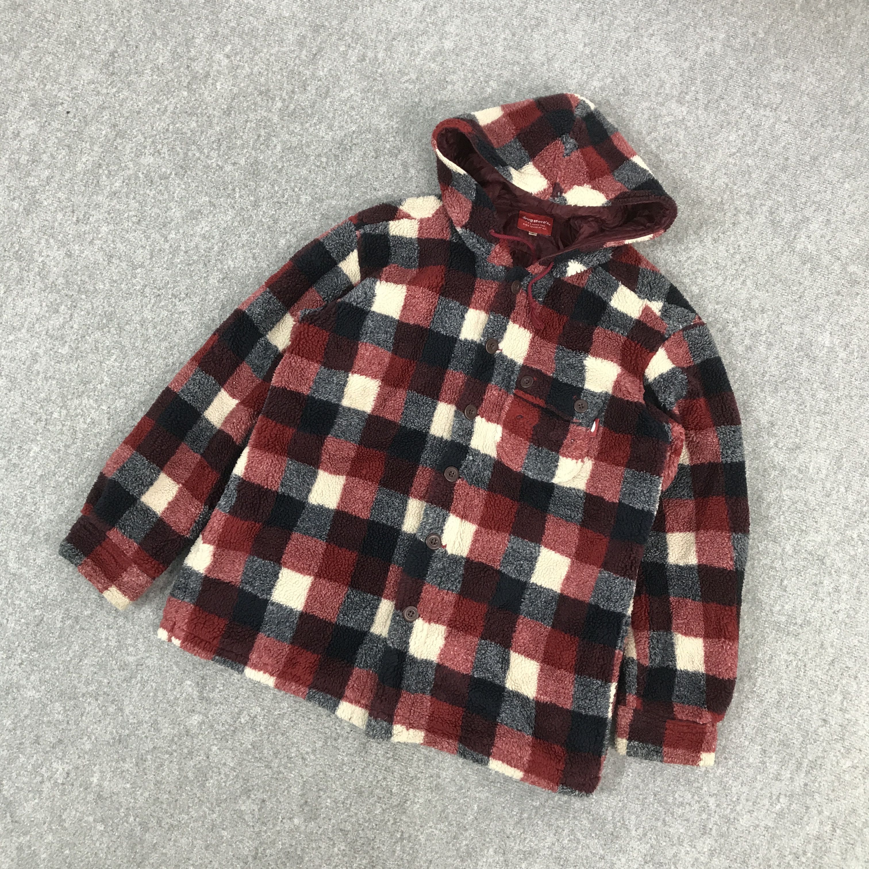 Japanese Brand × Vintage DRUG STORE'S JAPAN STYLE SHERPA BUTTON JACKET Size US L / EU 52-54 / 3 - 5 Thumbnail