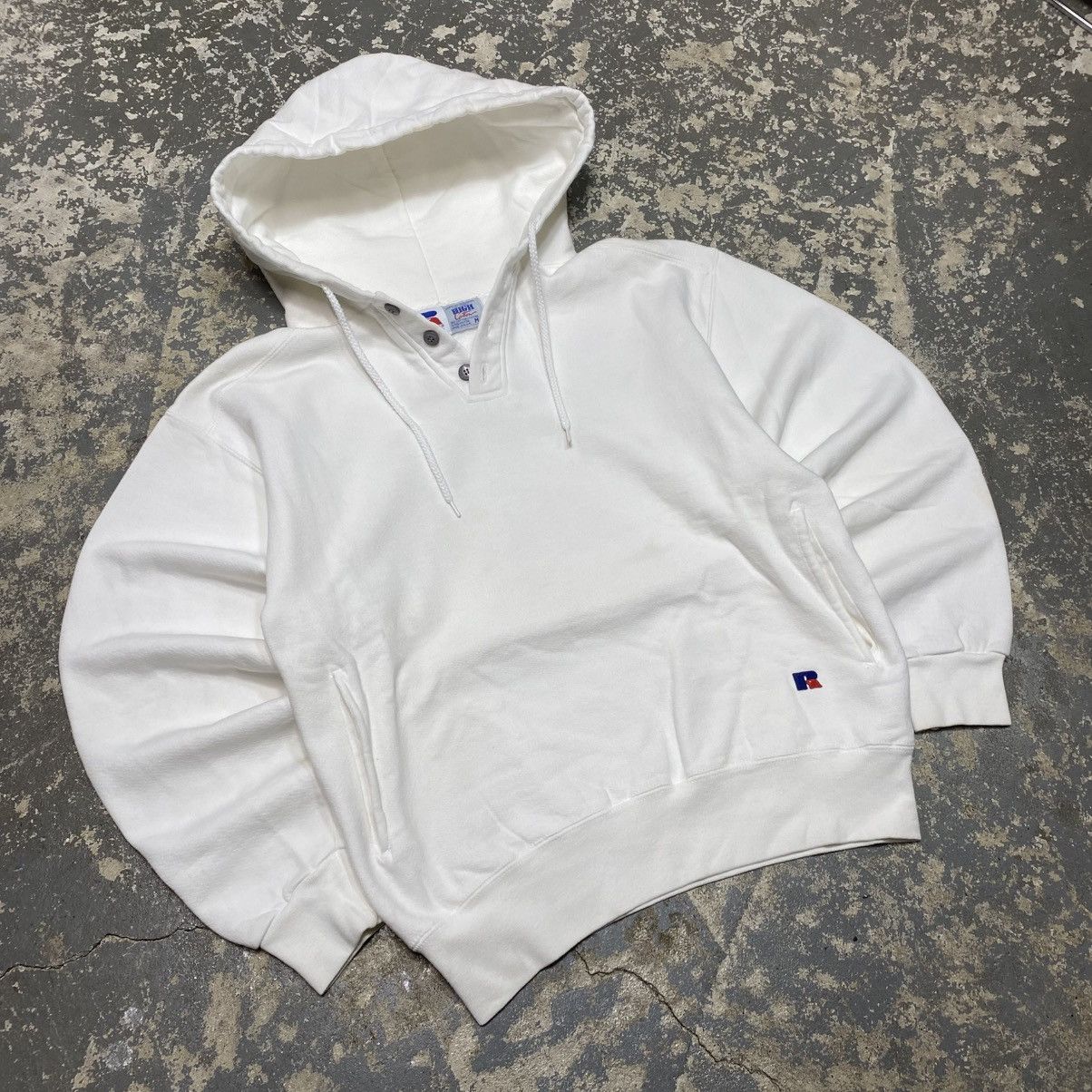 Russell Athletic × Vintage Vintage Russell Athletic White Blank Boxy Hoodie USA Size US M / EU 48-50 / 2 - 13 Thumbnail