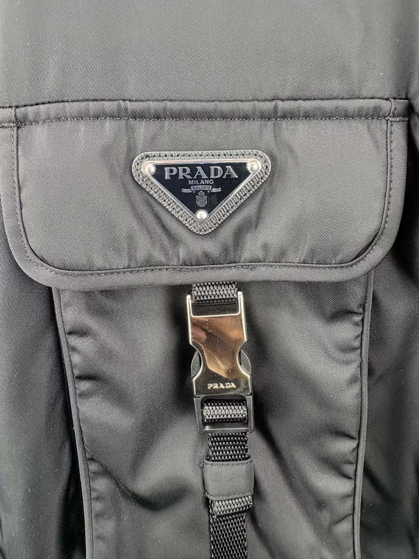 Prada PRADA Nylon Tactical Pocket Shirt Jacket with Triangle Logo Size US L / EU 52-54 / 3 - 3 Thumbnail