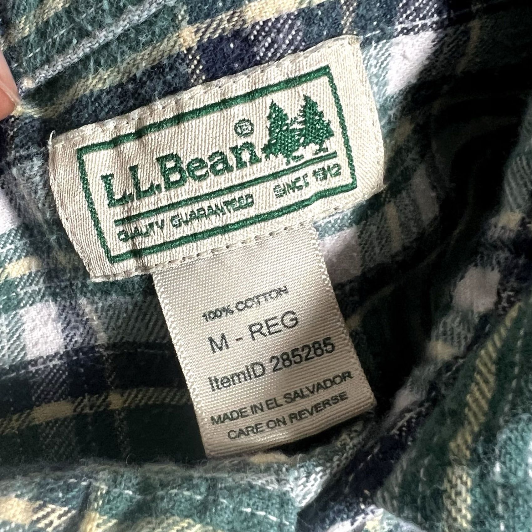 Vintage L.L. Bean Flannel Shirt Green Medium Mens Long Sleeve Button-Up Regular Size M Size US M / EU 48-50 / 2 - 6 Thumbnail
