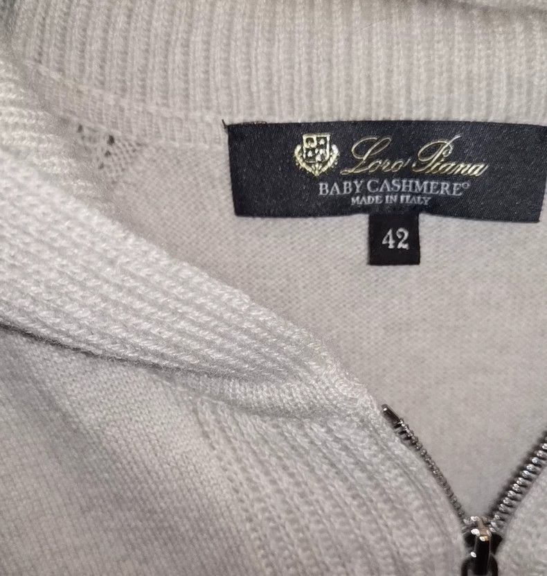 Loro Piana LORO PIANA Baby cashmere knit sweater, zipped cardigan wit Size M / US 6-8 / IT 42-44 - 4 Thumbnail
