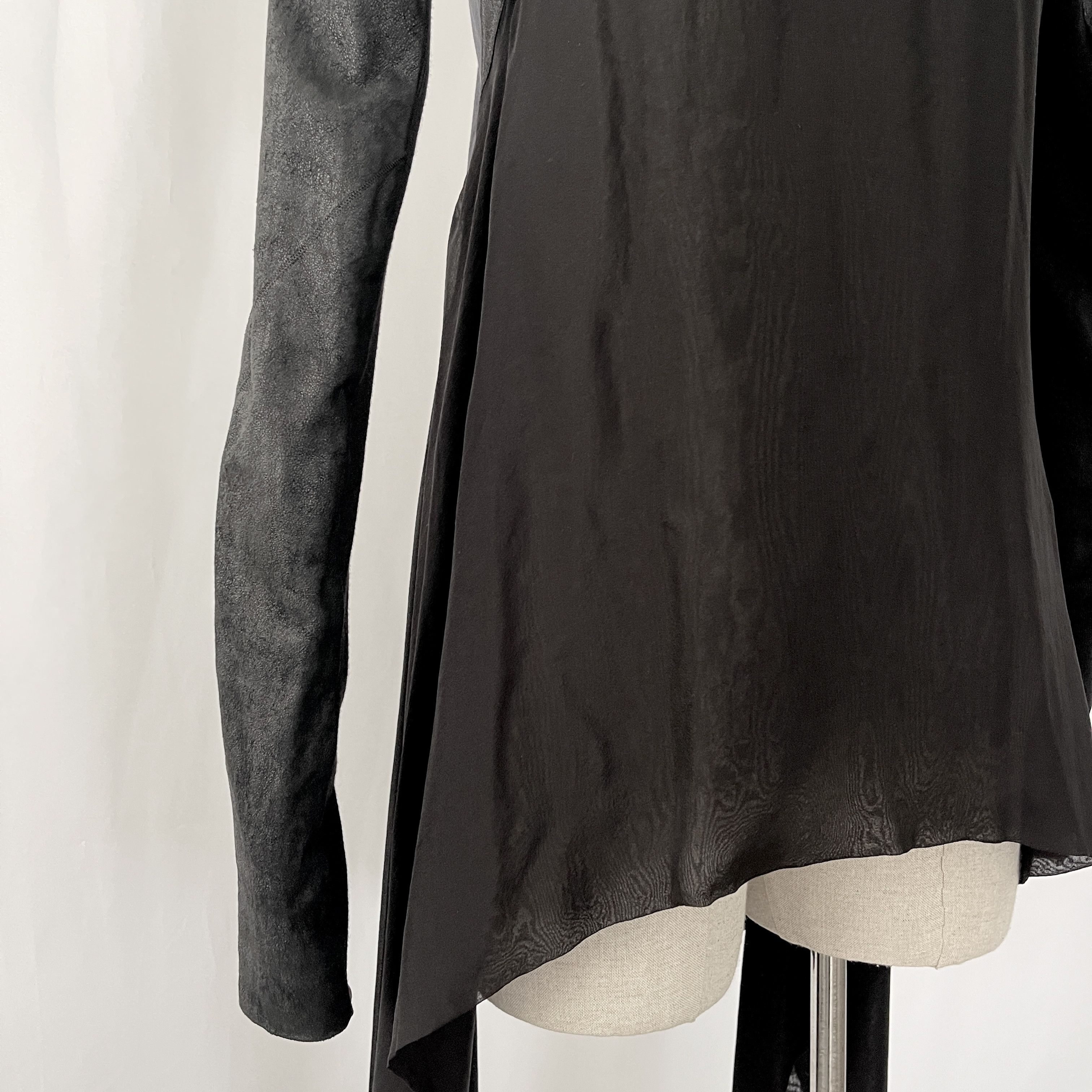Rick Owens RICK OWENS Black Leather wool and Silk Cardigan size 43 IT Size M / US 6-8 / IT 42-44 - 8 Thumbnail