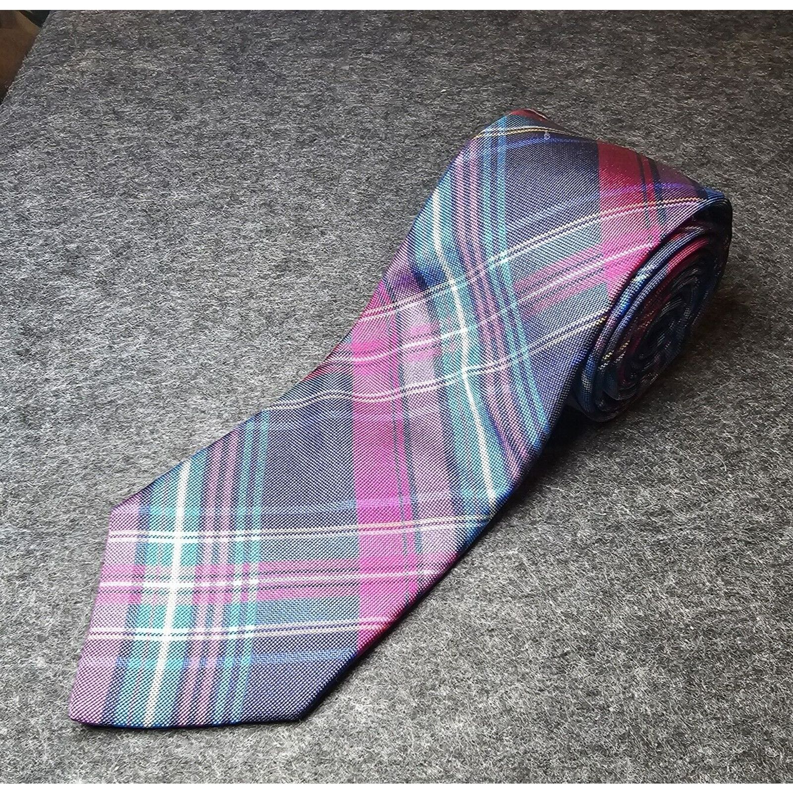 Ted Baker Ted Baker Tie 100% Silk Blue Repp Plaid USA Necktie Italy 62 Size ONE SIZE - 1 Thumbnail