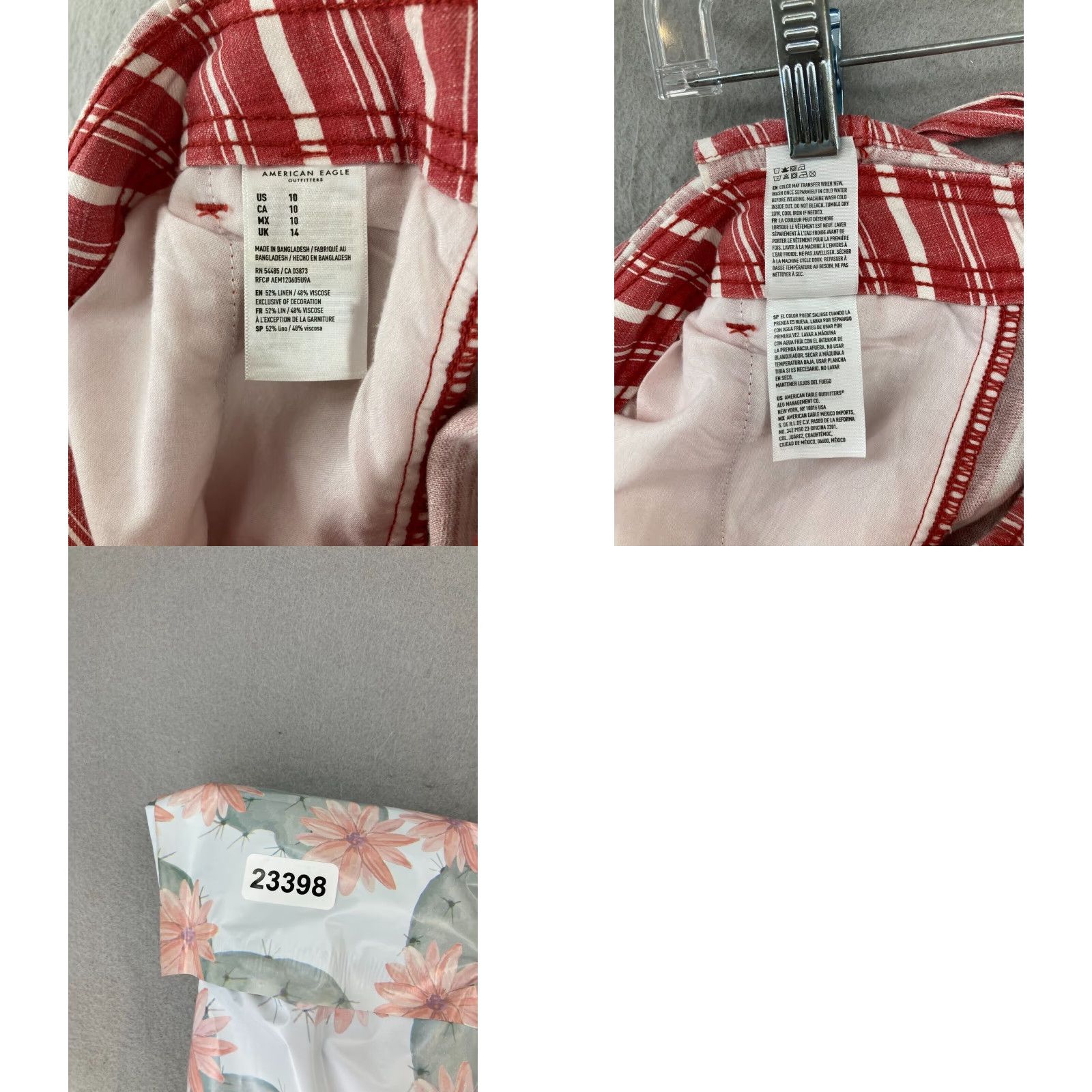 American Eagle Outfitters American Eagle Shorts Womens 10 Red Stripe Paperbag Belted Size 32" / US 10 / IT 46 - 8 Thumbnail