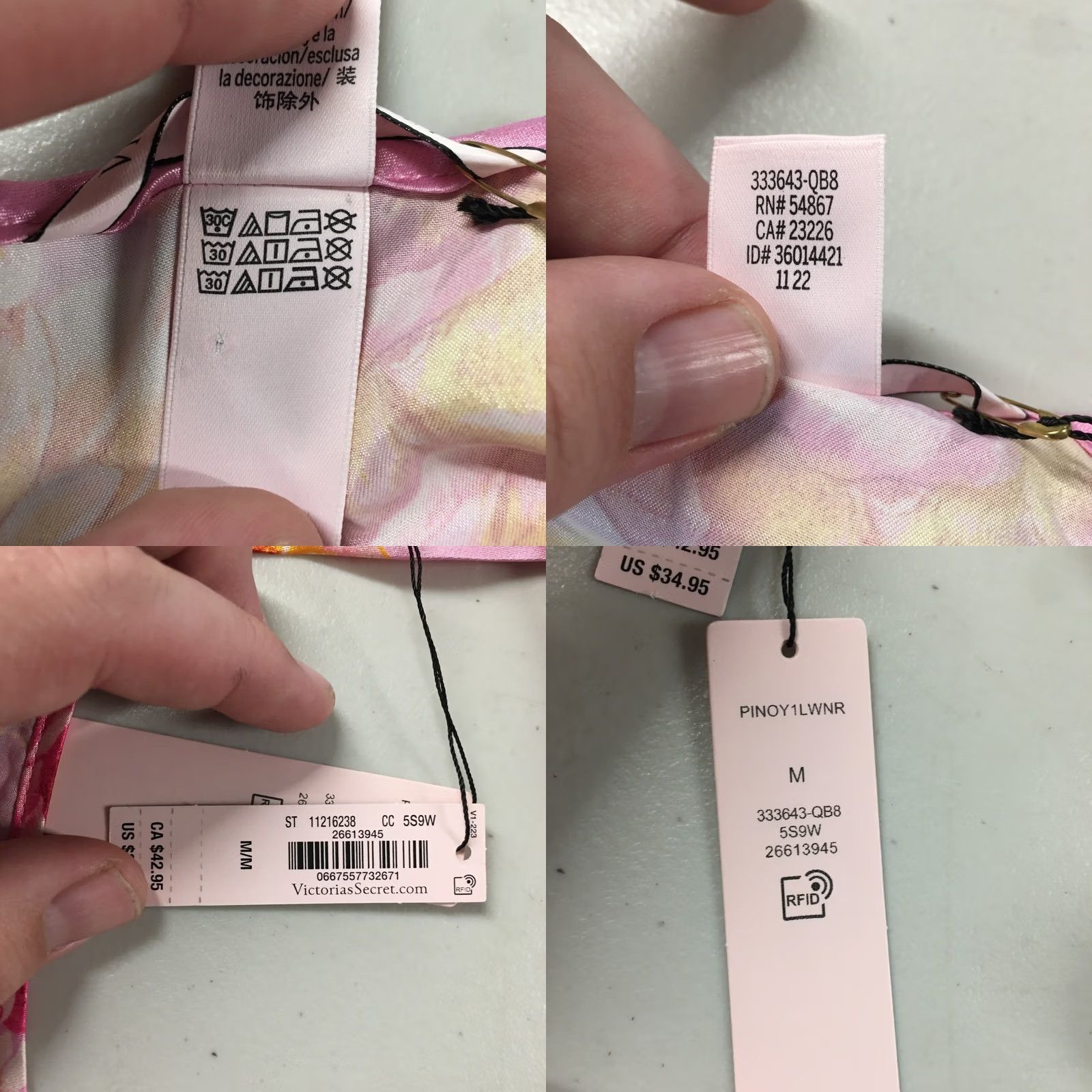 Victoria's Secret Victoria’s Secret Tank Top Women Medium Pink Floral Butterfly Racerback Satin Size M / US 6-8 / IT 42-44 - 9 Thumbnail