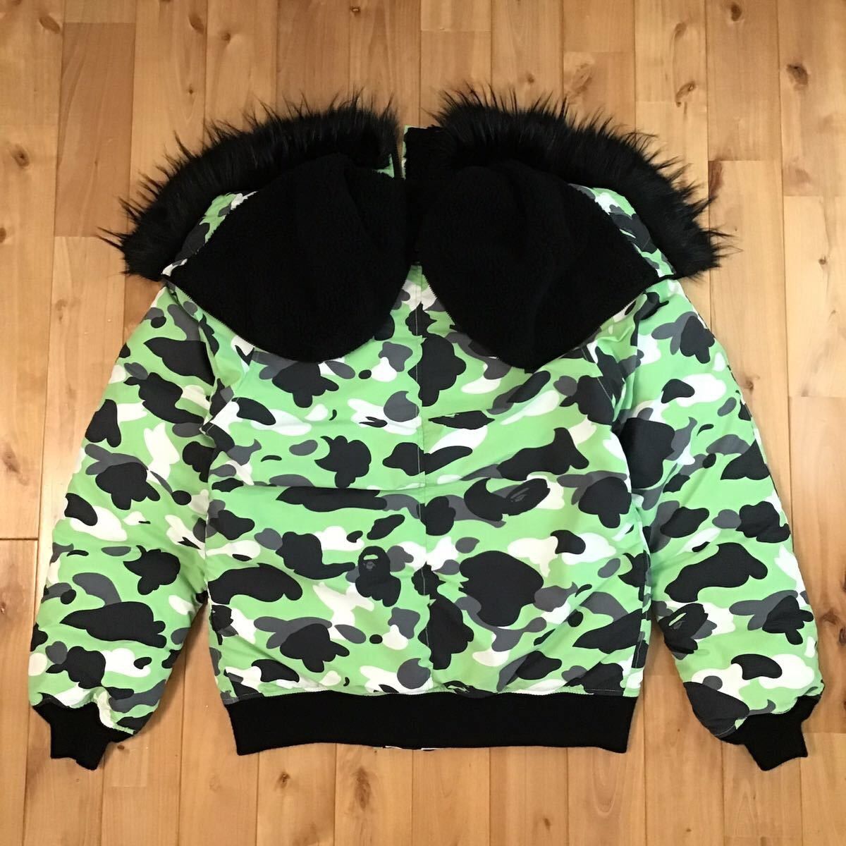 Bape BAPE Fur Down Jacket Warm up camo green a bathing ape Size US L / EU 52-54 / 3 - 2 Thumbnail