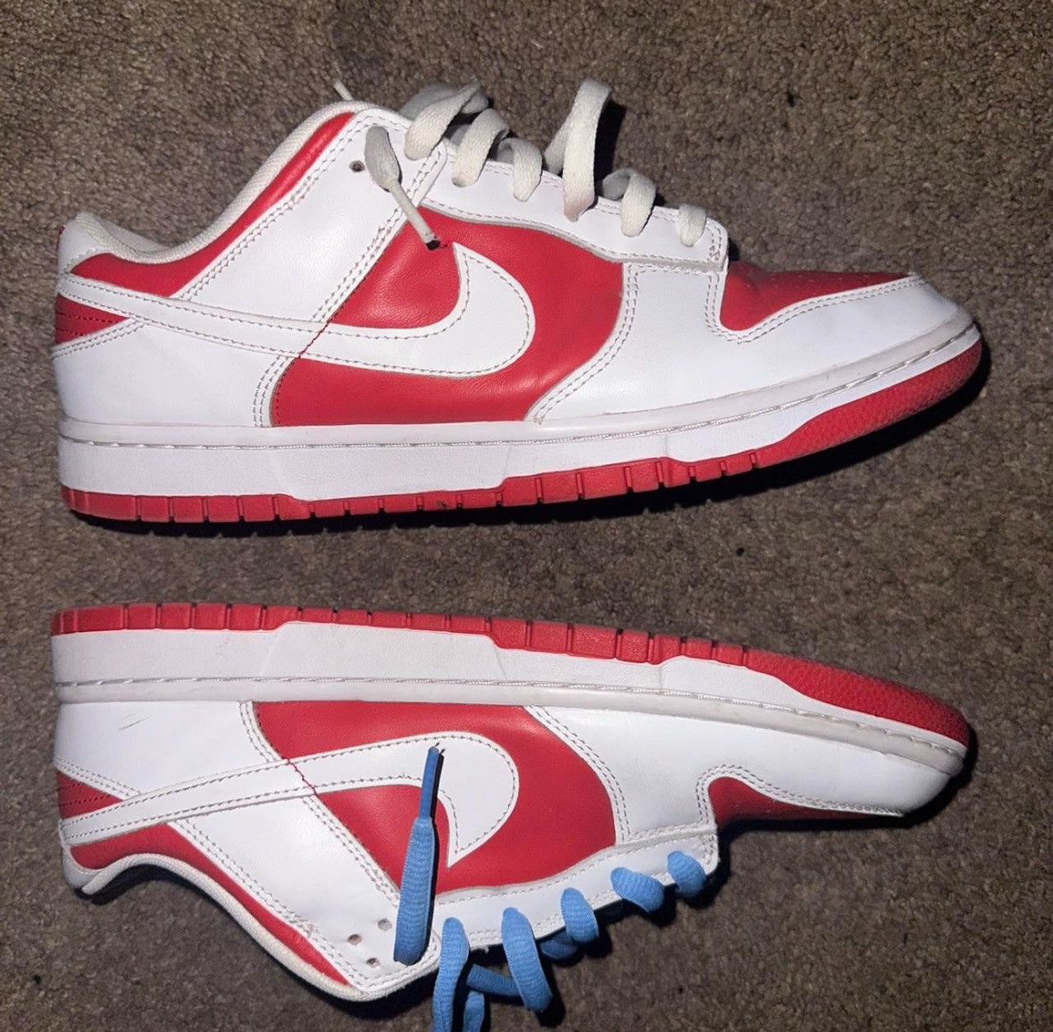 Nike Red & White Dunk Size US 11 / EU 44 - 3 Thumbnail
