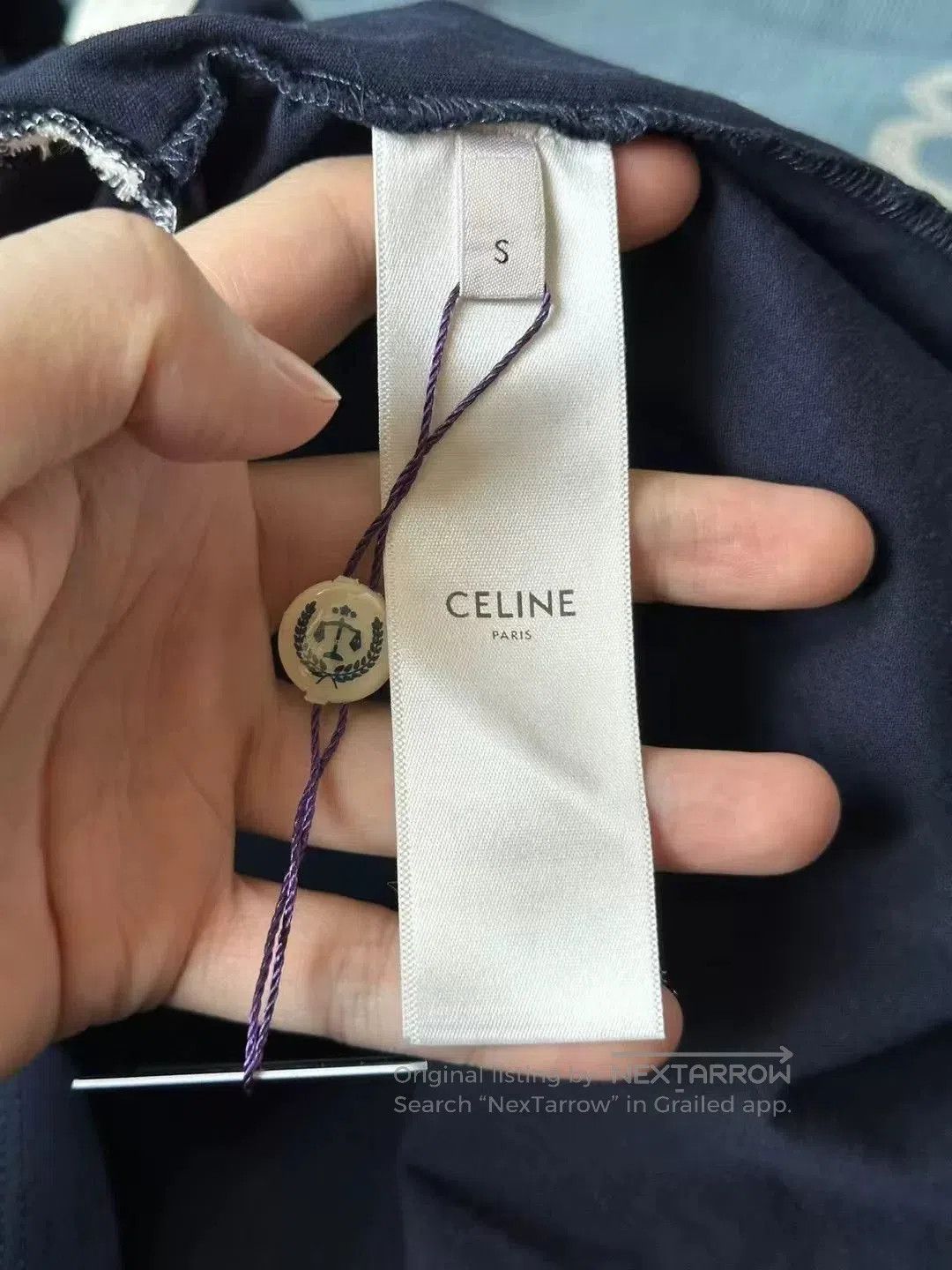 Celine celine blue and white short sleeve top. Size XS / US 0-2 / IT 36-38 - 4 Thumbnail