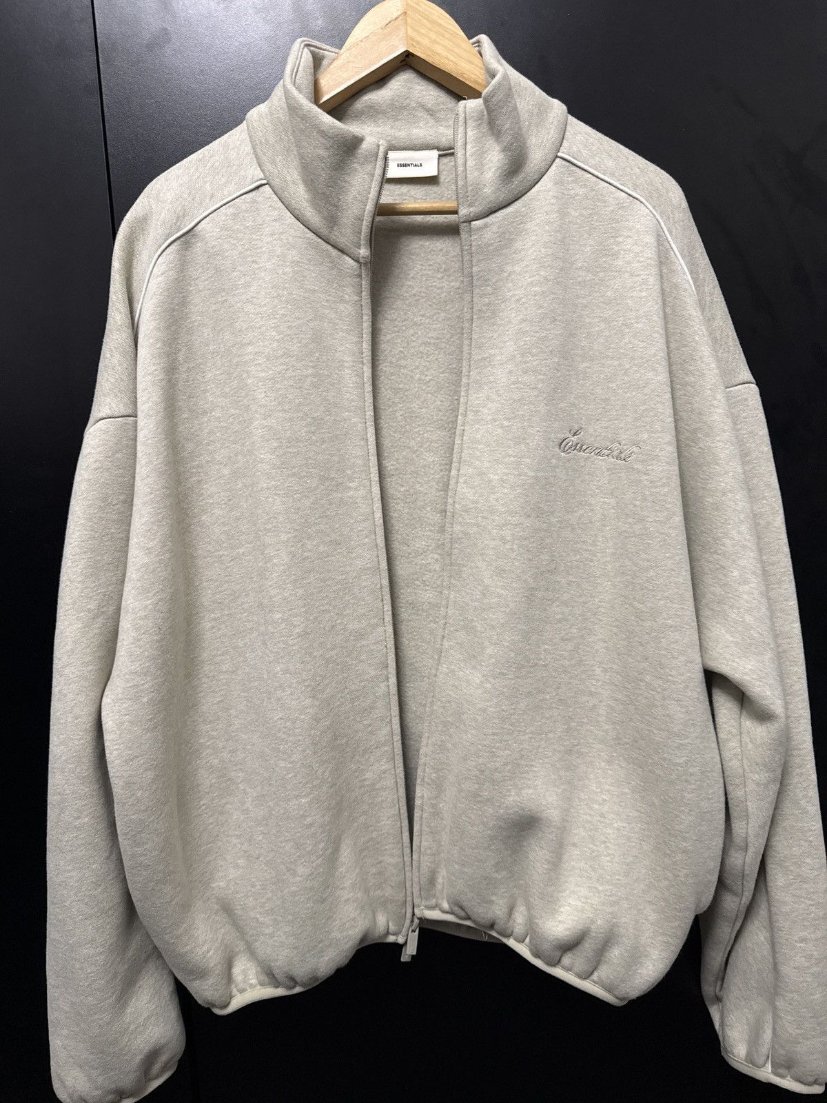 Essentials Essentials Modern Fleece Track Jacket - Heather Stone Size US S / EU 44-46 / 1 - 1 Thumbnail