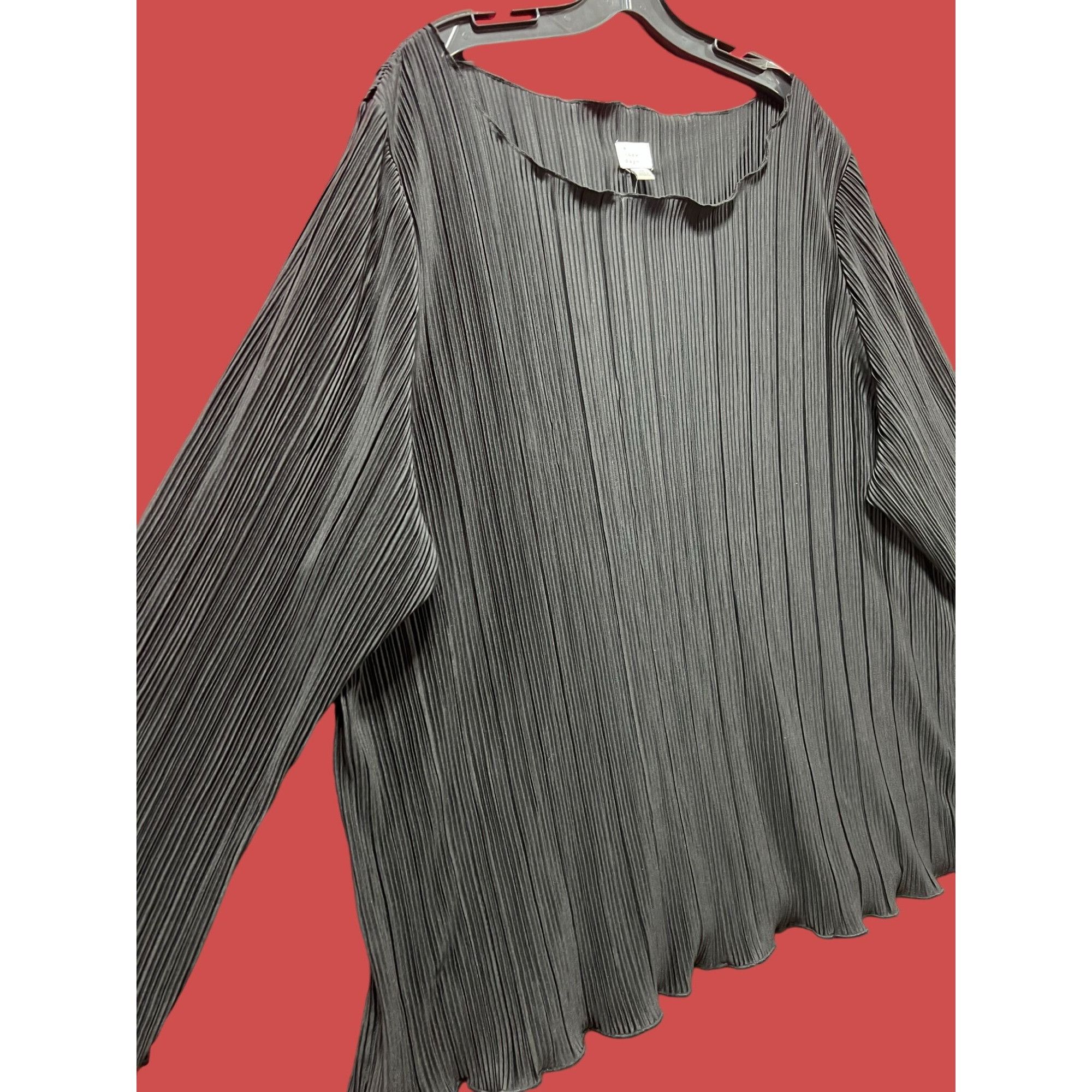 Other A New Day - Women's Casual Long Sleeve Blouse - Black - 4X Size 4XL / US 24-26 - 15 Thumbnail