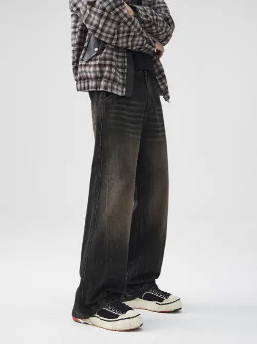 Japanese Brand Vintage washed distressed whisker loose fit American jeans Size US 32 / EU 48 - 2 Thumbnail