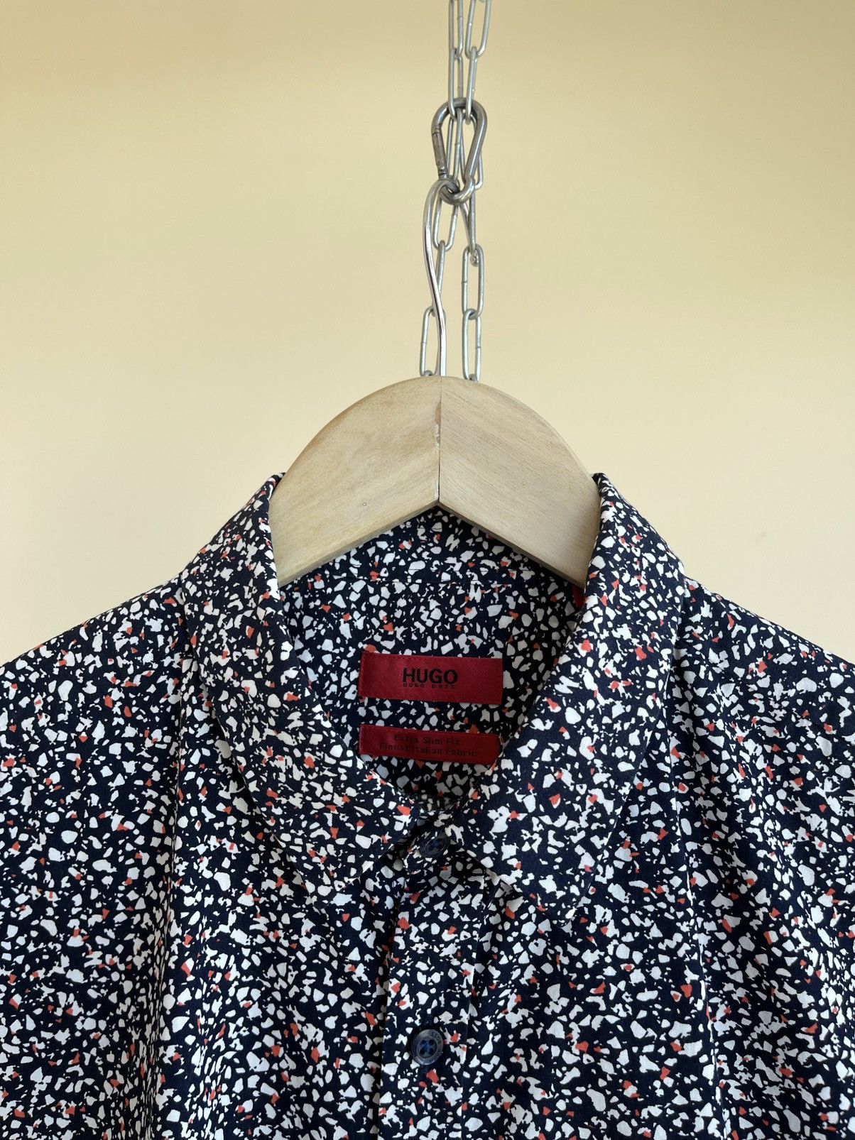 Hugo Boss Ero3-W Confetti Print Extra Slim Fit Long Sleeve Shirt Size US M / EU 48-50 / 2 - 5 Thumbnail