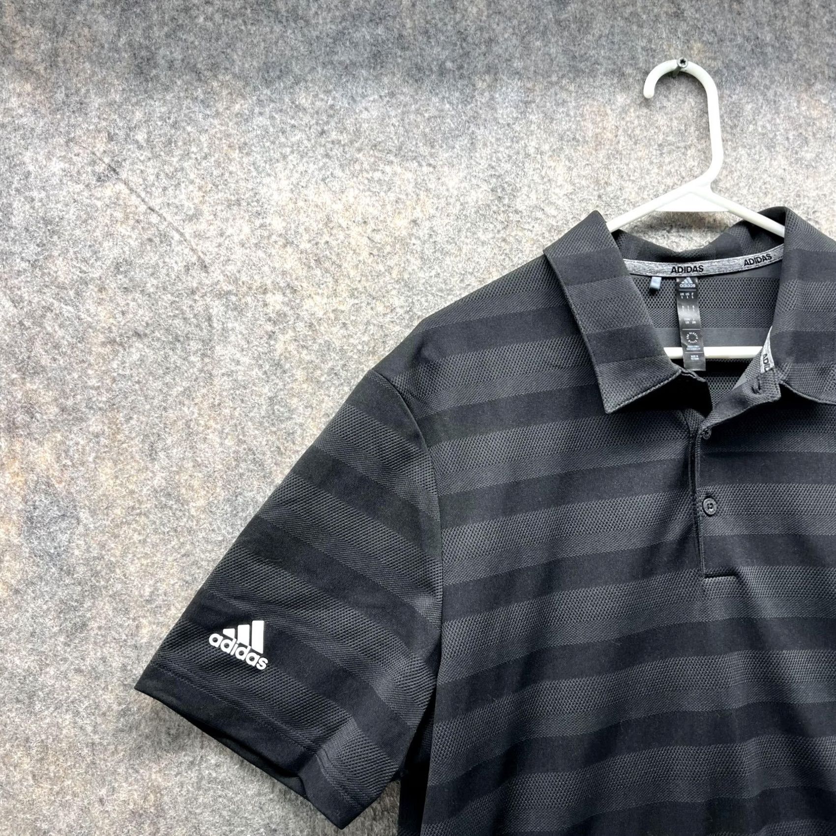 Adidas Adidas Polo Shirt Men Large Black Striped Polyester Two Color Golf Shirt Polo Athletic Casual Size US L / EU 52-54 / 3 - 3 Thumbnail