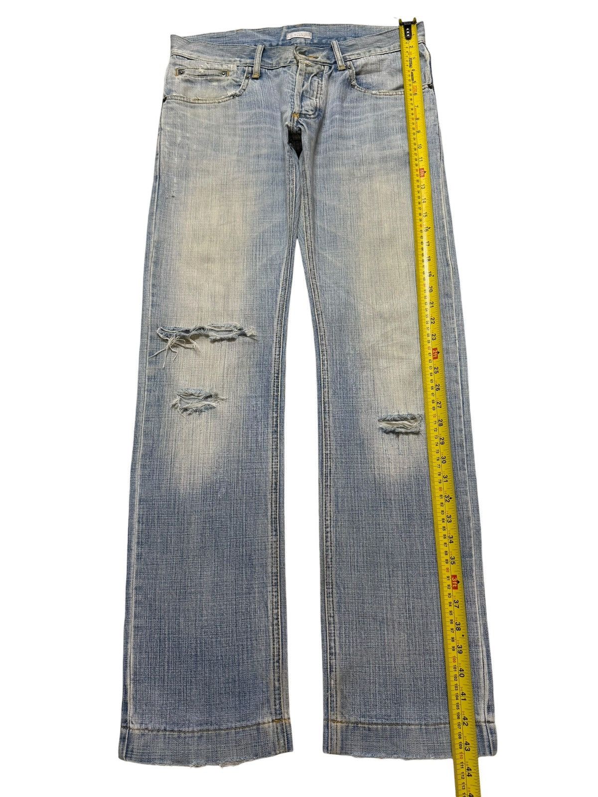 If Six Was Nine Vintage Y2K Japanese Brand Blue Mud Wash Ripped Straight Leg Size US 34 / EU 50 - 9 Thumbnail