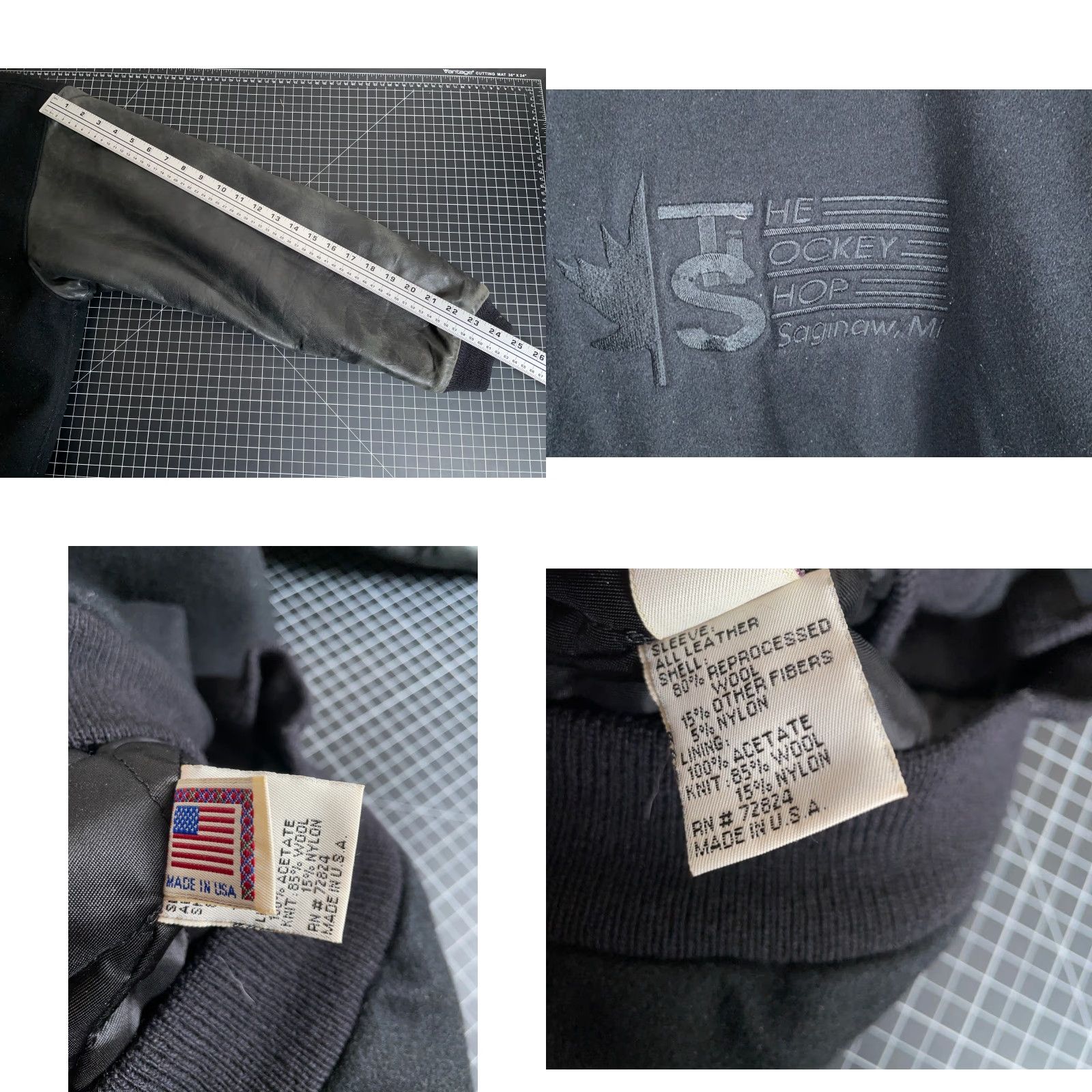 Golden Bear Vintage Golden Bear Varsity Bomber Jacket Adult XL Black Leather Wool Michigan Hockey Casual Mens Size US XL / EU 56 / 4 - 8 Thumbnail