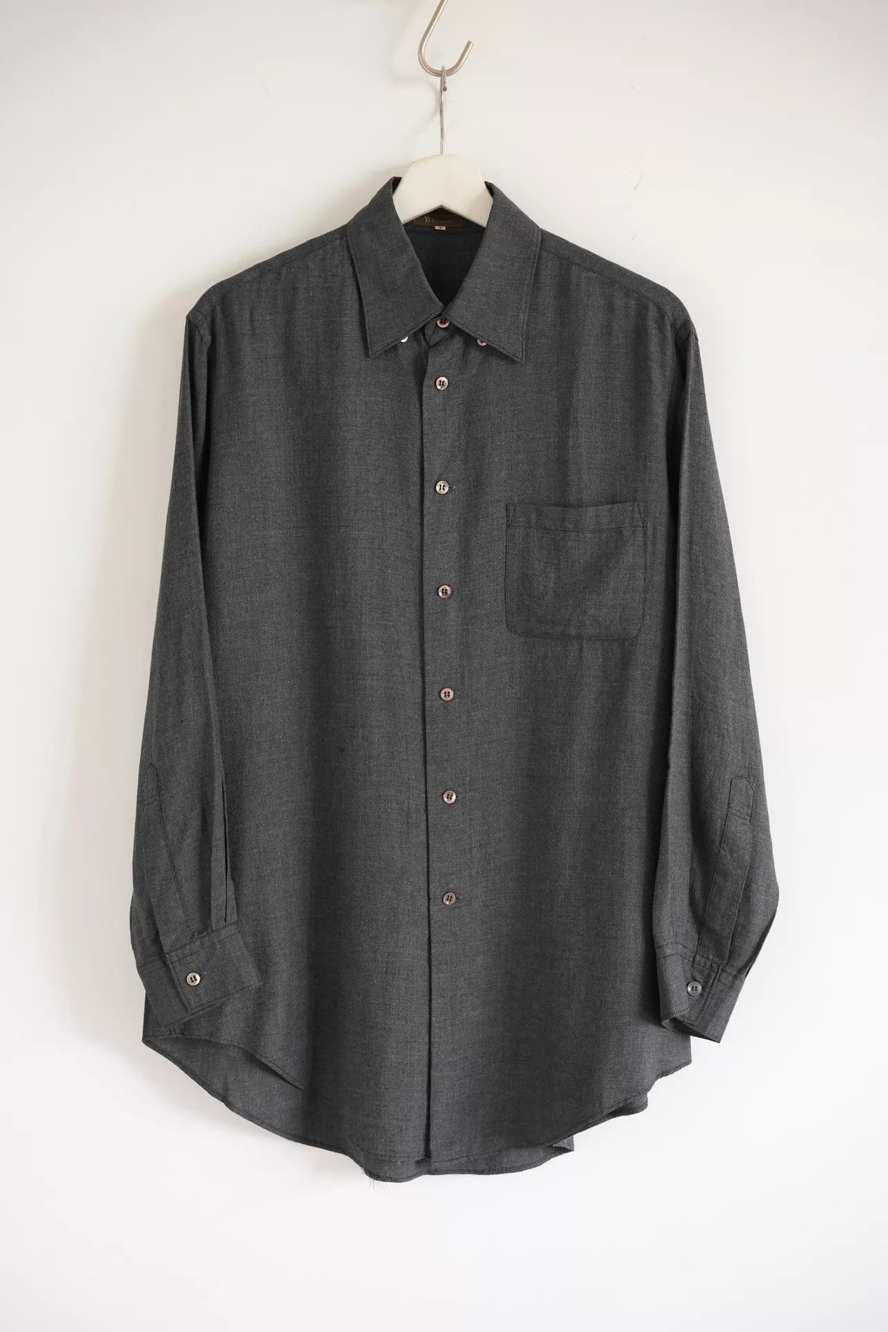 Yohji Yamamoto Yohji Yamamoto 00s Y's Men Gray Rayon Collar Shirt Size US M / EU 48-50 / 2 - 1 Thumbnail