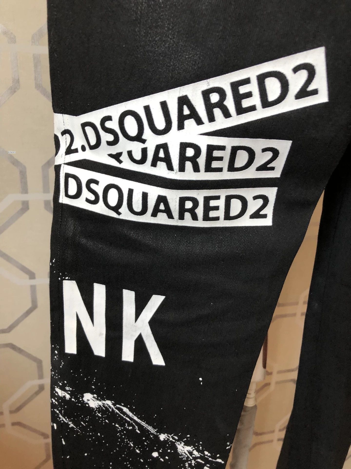 Dsquared2 Dsquared2 Black Slogan Skinny Jeans Size US 28 / EU 44 - 3 Thumbnail