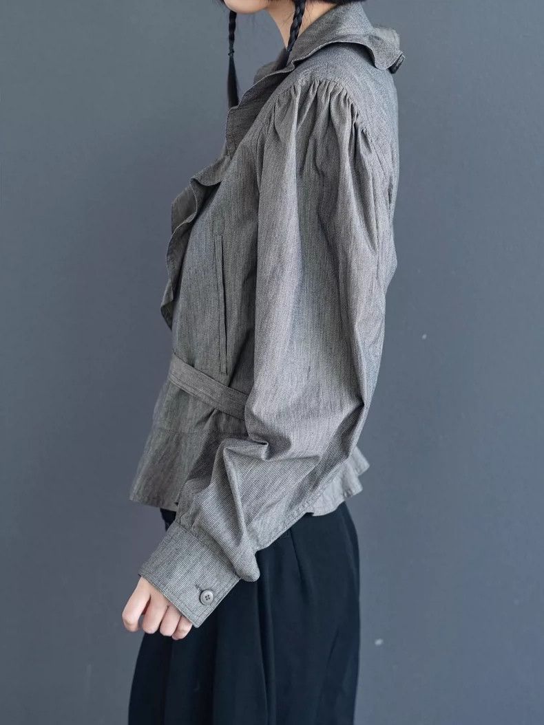 Kenzo KENZO A gray lace collar blouse Size M / US 6-8 / IT 42-44 - 7 Thumbnail