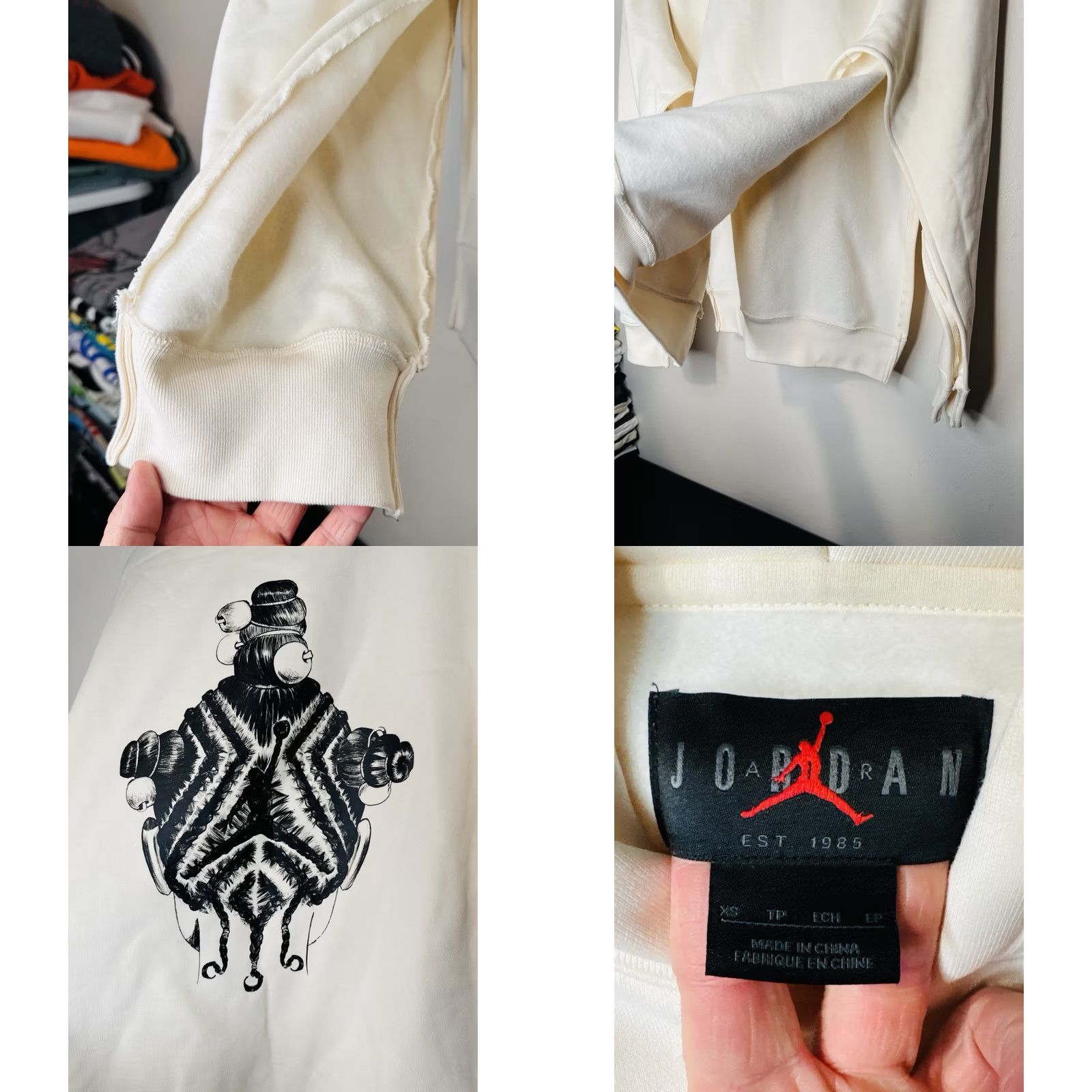 Jordan Brand Jordan x Union LA Hoodie Ivory XS Bephies Collab Pullover Streetwear Size XS / US 0-2 / IT 36-38 - 8 Thumbnail
