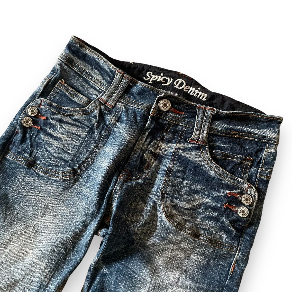 Japanese Brand Vintage Spicy Denim Flared Japanes Brand Size US 29 - 3 Thumbnail