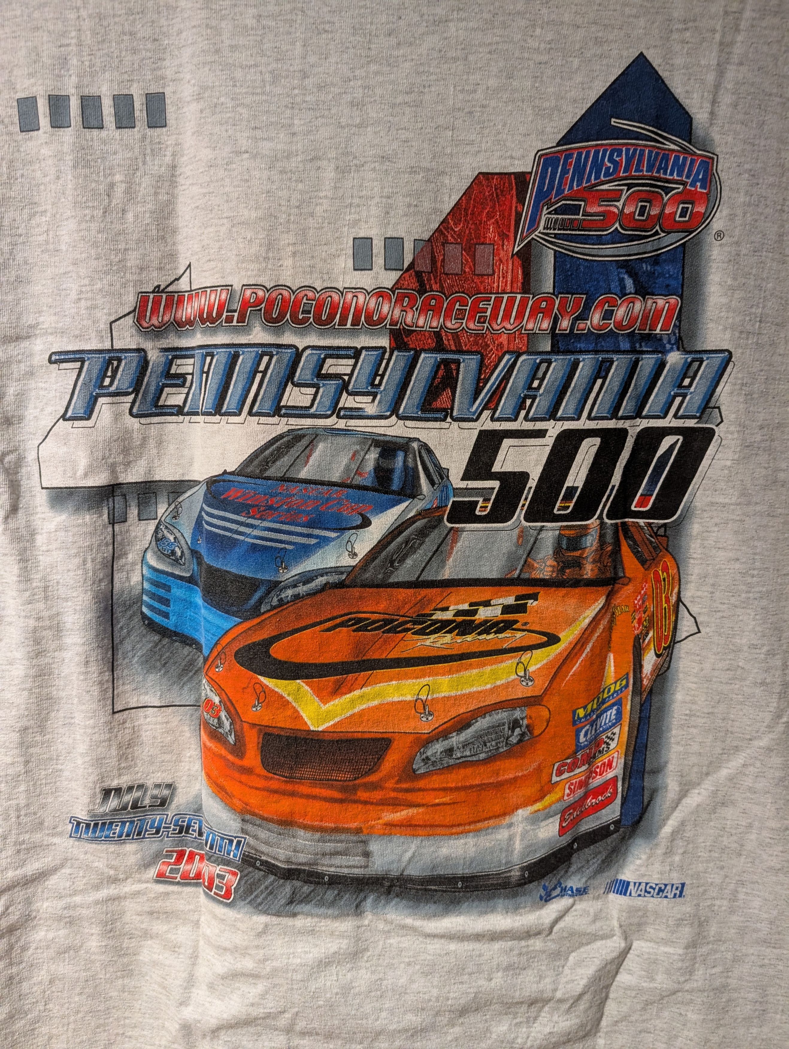 NASCAR Vintage 2003 Pennsylvania 500 Pocono Raceway NASCAR T-Shirt Size US XL / EU 56 / 4 - 2 Thumbnail