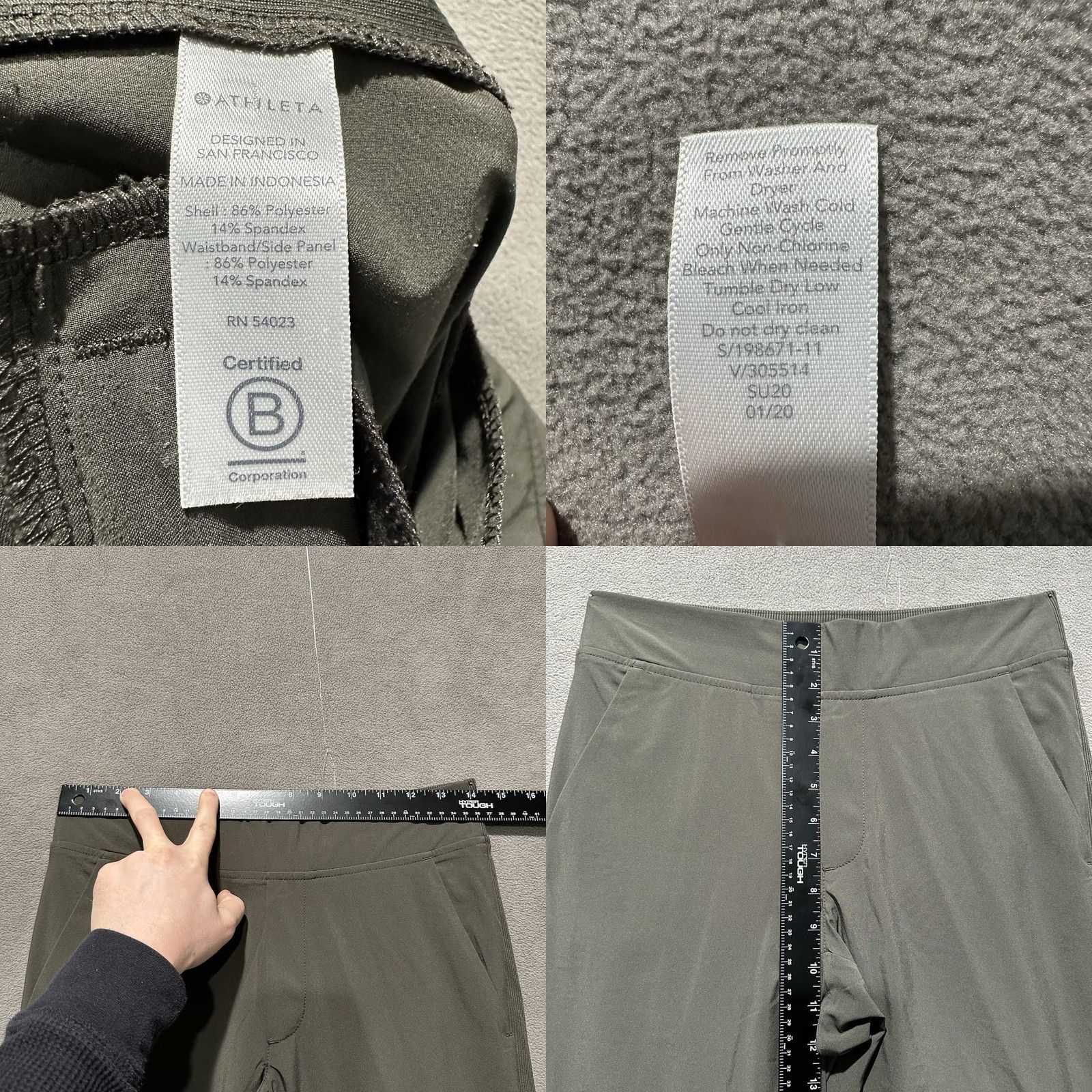 Athleta Athleta Brooklyn Ankle Pants Womens 0 Olive Green Casual Travel Size 25" / US 0 / IT 36 - 8 Thumbnail