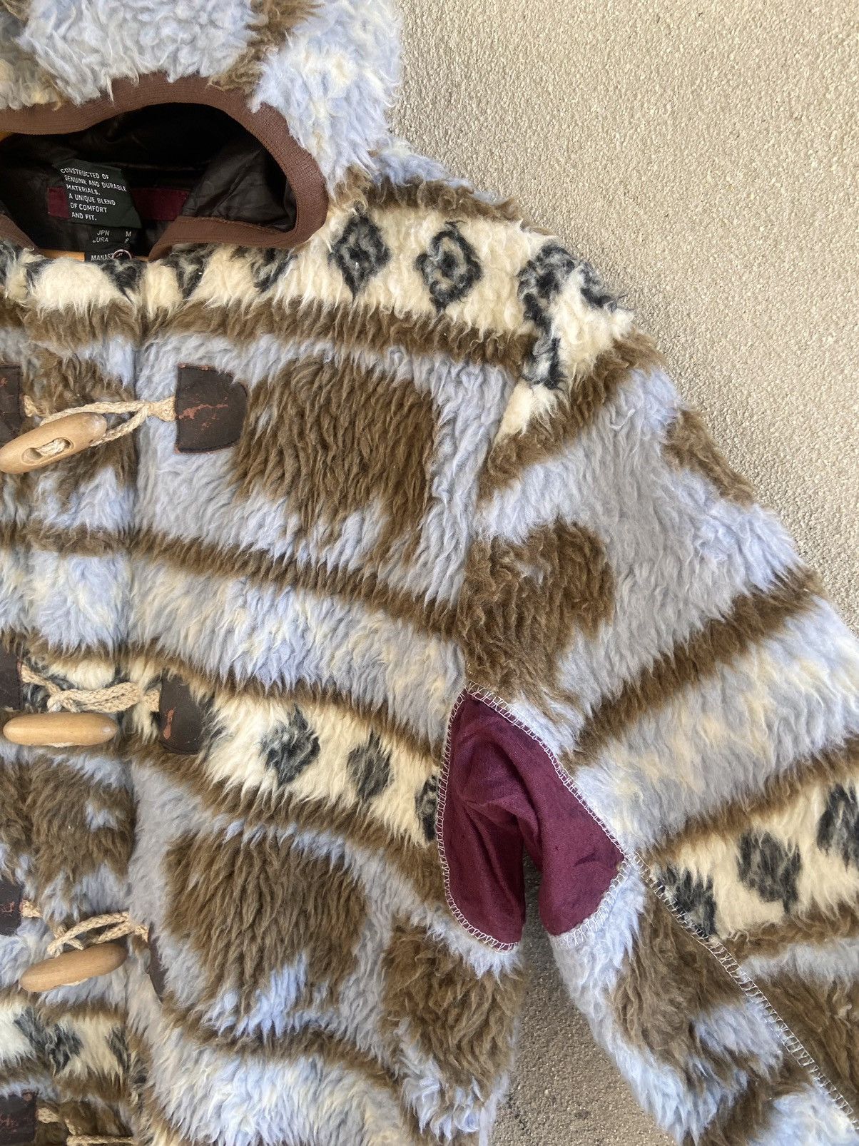 Manastash MANASTASH printed buffalo fleece duffle coat Size US S / EU 44-46 / 1 - 6 Thumbnail