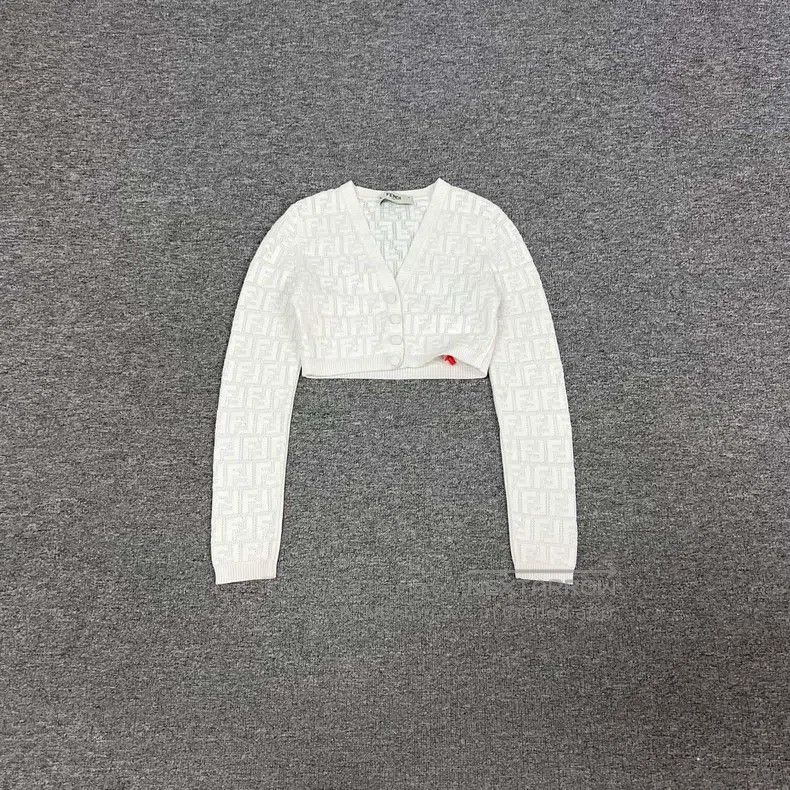 Fendi Fendi Double F Logo Embossed Short Knit Cardigan Size XXS / US 00 / IT 34 - 1 Thumbnail