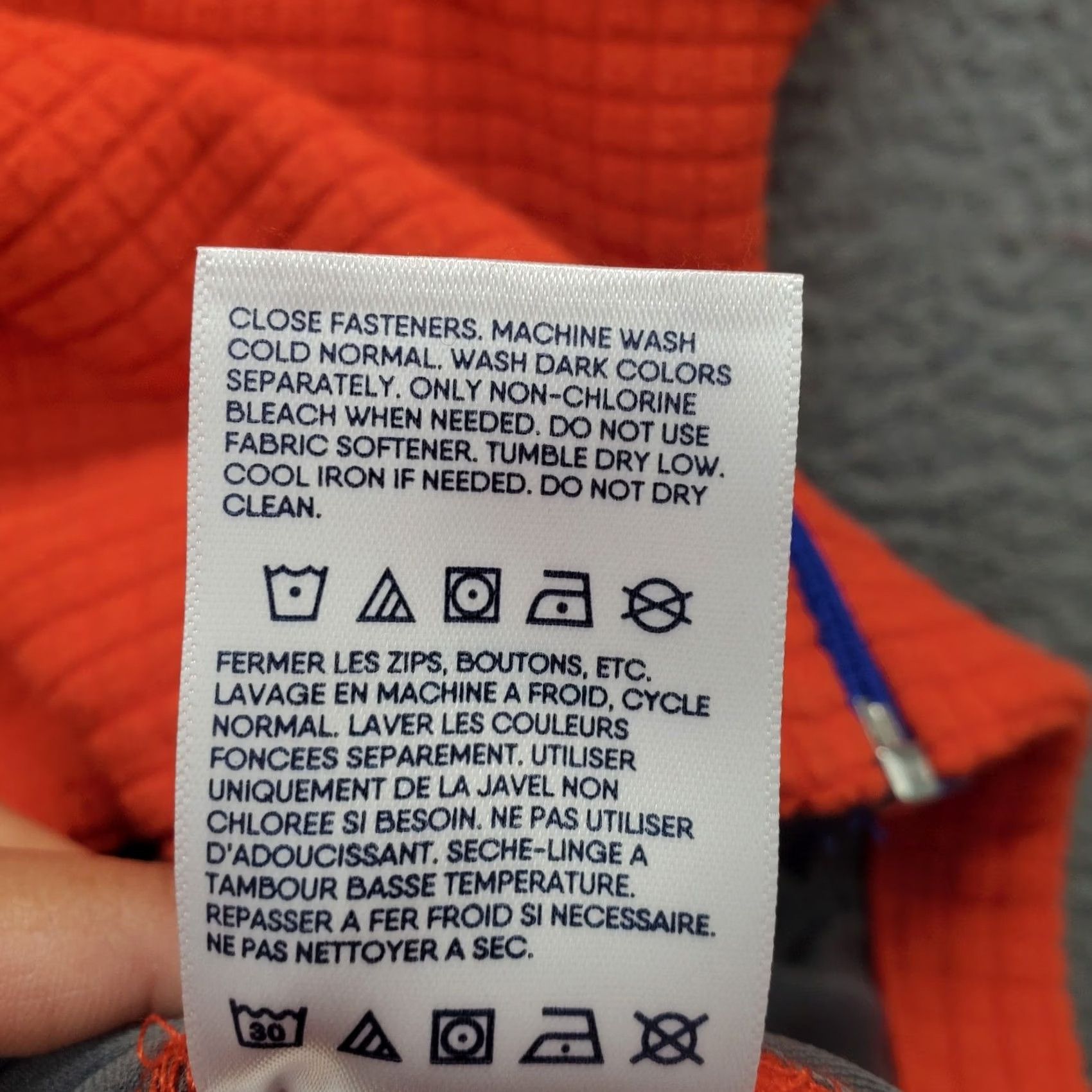 Lands' End Lands' End Grid Fleece Jacket Womens XXL Orange Lightweight Full Zip Size XXL / US 16-18 / IT 52-54 - 6 Thumbnail