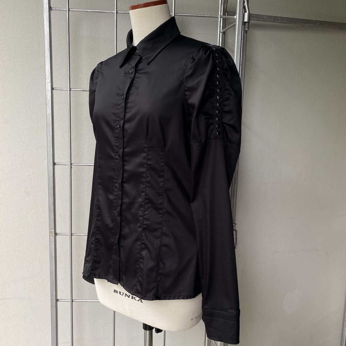 Designer GUARAPO Y2K Punk Black Shirt Studded Puff Shoulders Size M / US 6-8 / IT 42-44 - 13 Thumbnail