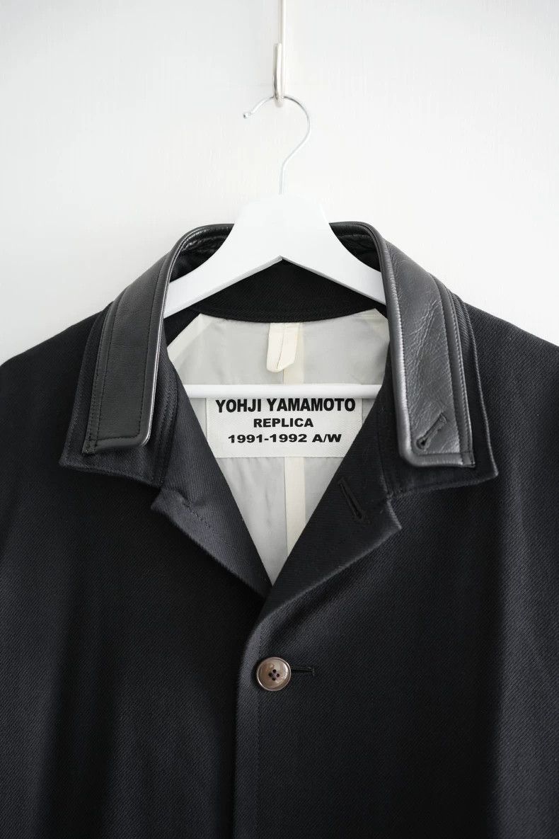 Yohji Yamamoto Yohji Yamamoto Yohji Yamamoto Black Leather Collar Coat Size US S / EU 44-46 / 1 - 3 Thumbnail