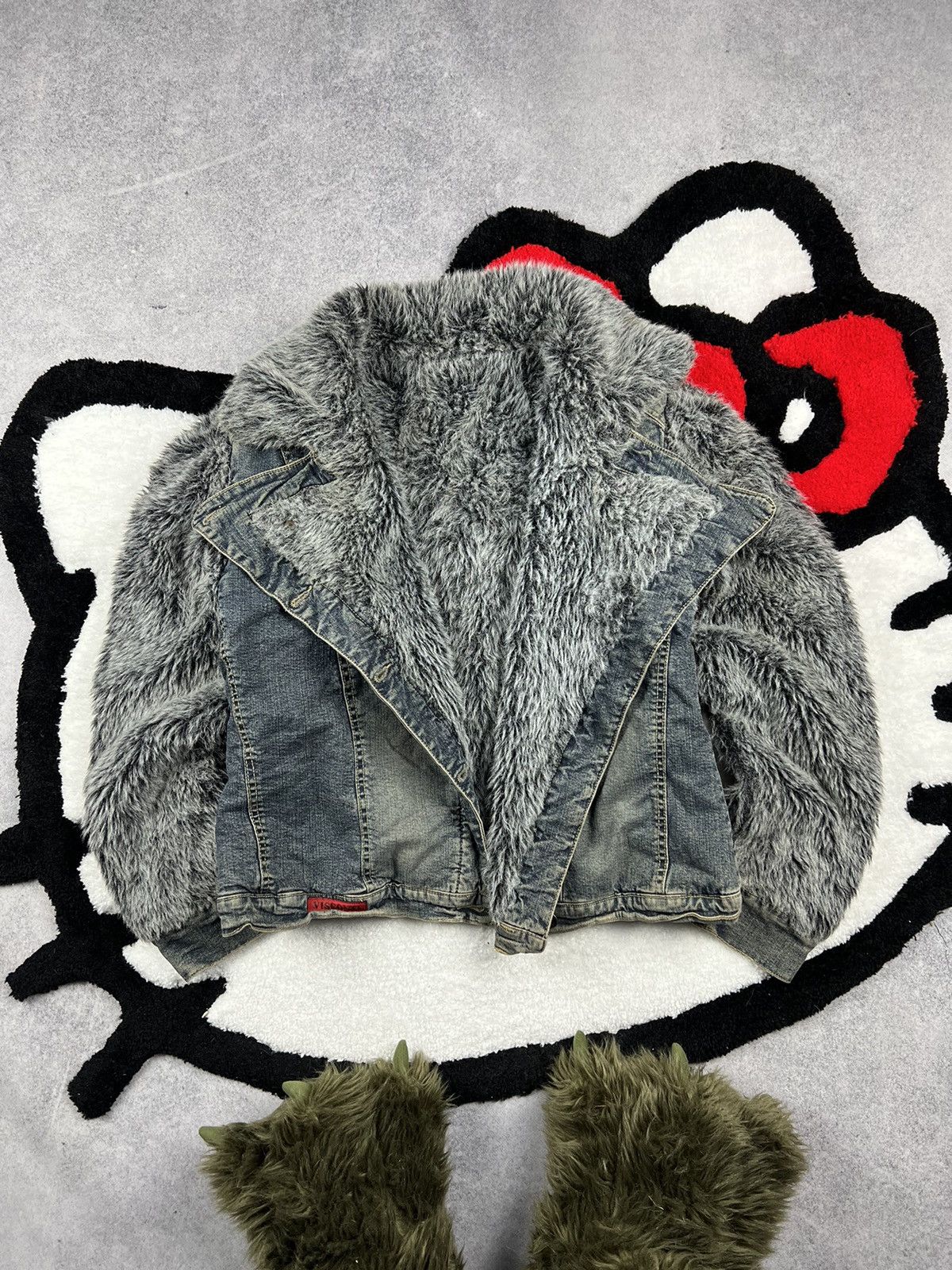 If Six Was Nine Vintage Y2K Faded Faur Fux Alt Fuzzy Rick Owens Style Jacket Size M / US 6-8 / IT 42-44 - 1 Thumbnail