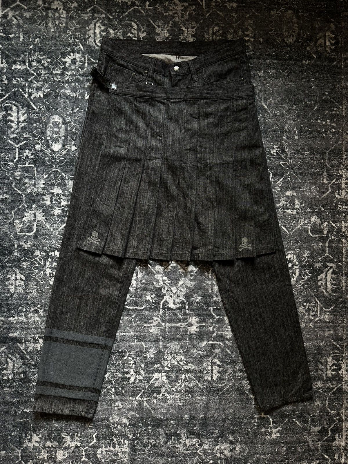 Comme des Garcons MASTERMIND JAPAN X COMME DES GARCONS PLEATED WRAPSKIRT DENIM Size US 34 / EU 50 - 1 Thumbnail