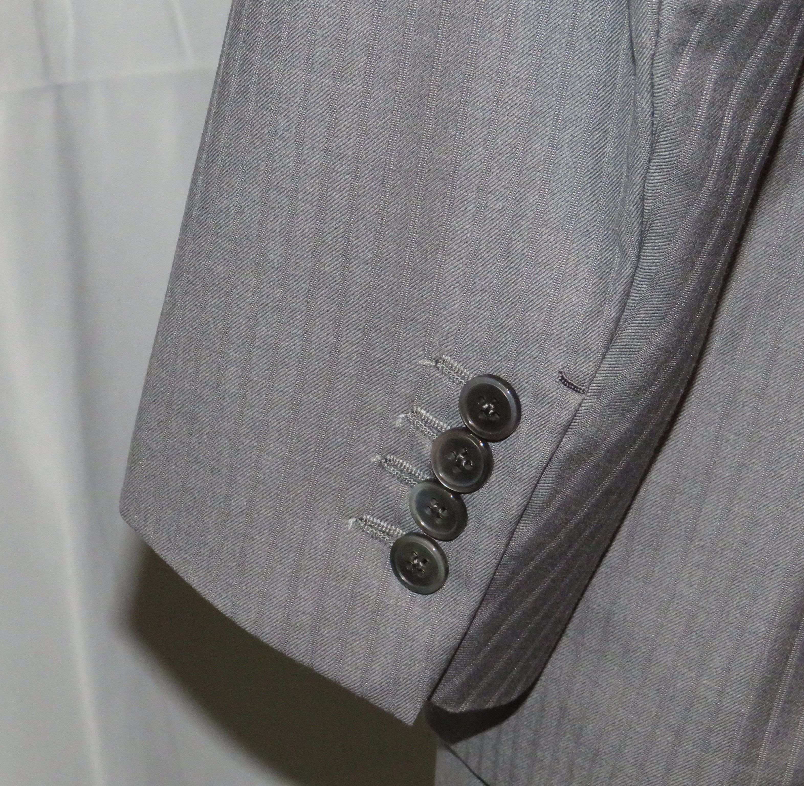 Ermenegildo Zegna Su Misura Trofeo Gray Stripe Current Two Button Suit 44R Size 44R - 10 Thumbnail