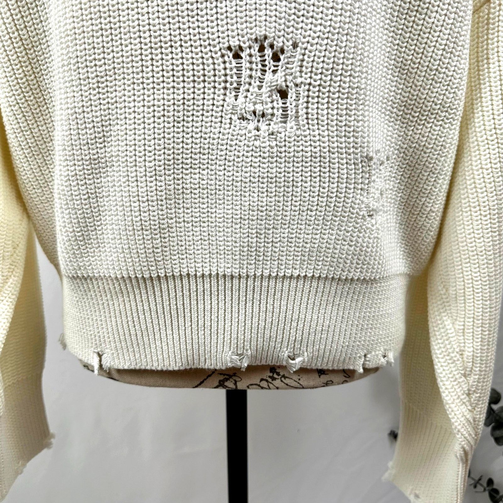 Other 525 America Distressed Shaker V-Neck Sweater in Chalk size M Size M / US 6-8 / IT 42-44 - 18 Thumbnail