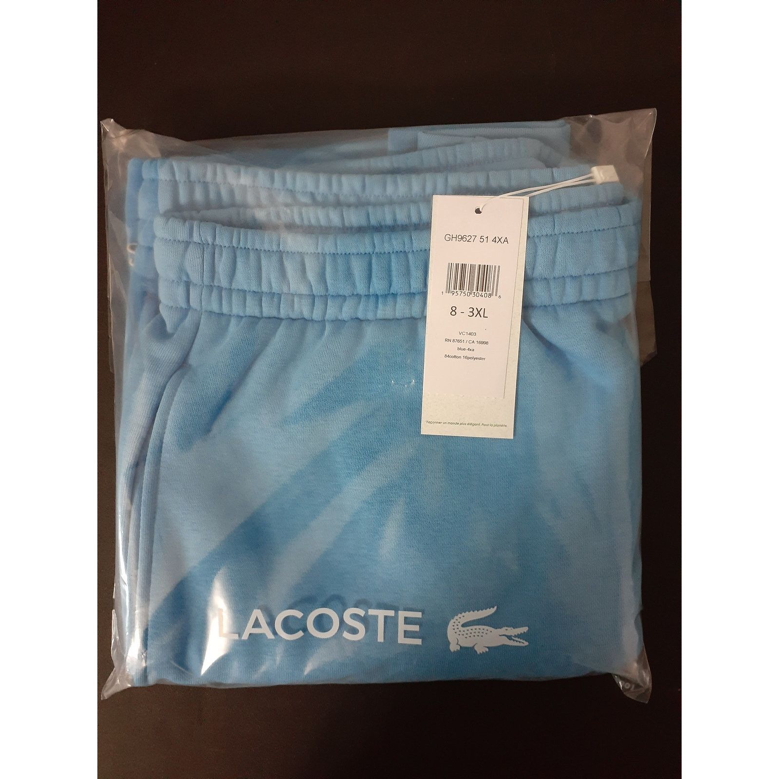 Lacoste Lacoste Men's Regular Fit Organic Cotton Fleece Shorts Blue Size US 38 / EU 54 - 2 Thumbnail