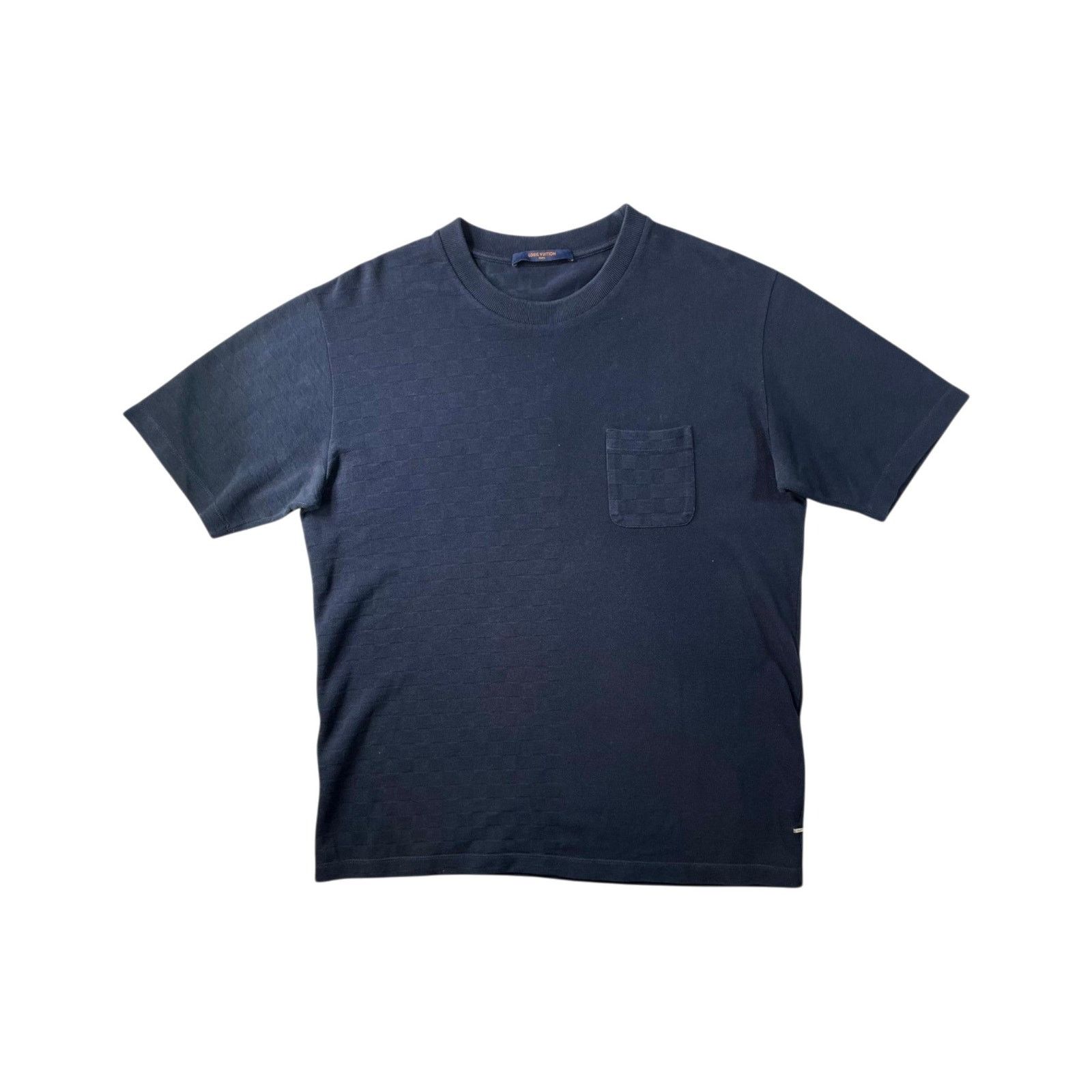 Louis Vuitton Louis Vuitton "Damier Knit" Navy Tee Size US XL / EU 56 / 4 - 1 Thumbnail