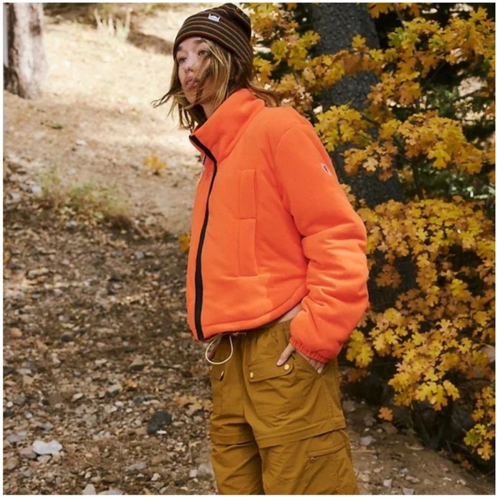 Free People FP MOVEMENT Free People Neon Orange Puffer Fleece Jacket L Size L / US 10 / IT 46 - 4 Thumbnail