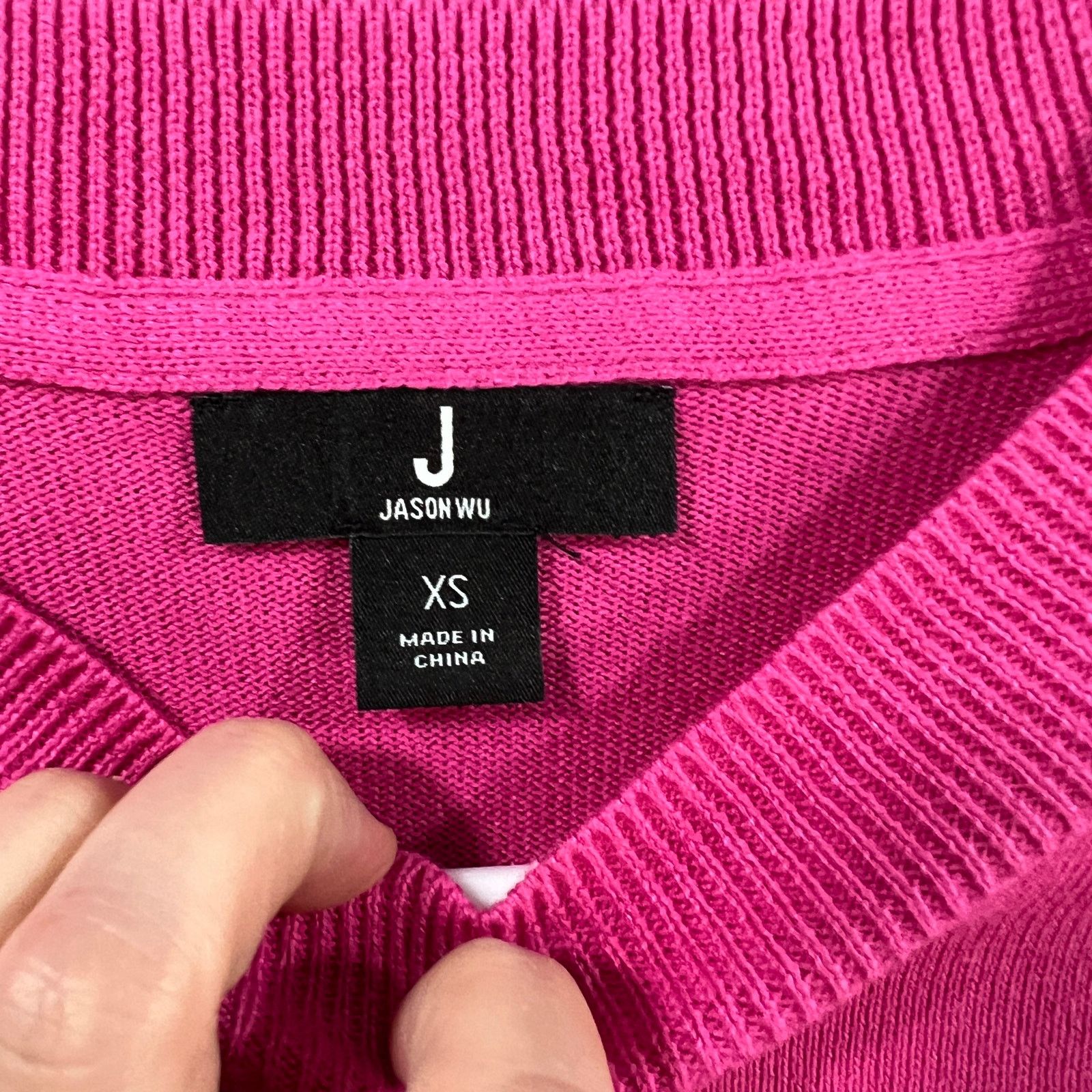 Other J Jason Wu Fine Gauge Tunic Sweater Raspberry Rose, X-Small Size XS / US 0-2 / IT 36-38 - 3 Thumbnail