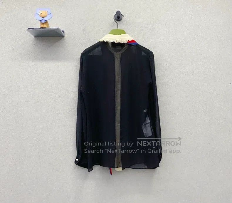 Gucci Gucci Black ruffled pearl button shirt Size XS / US 0-2 / IT 36-38 - 2 Thumbnail
