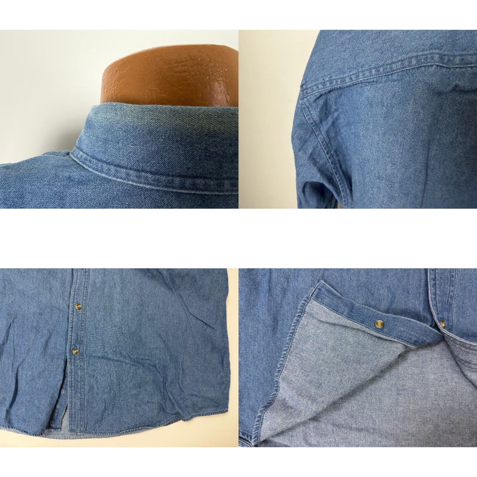 Vintage VINTAGE Fort Worth Denim Shirt Men XL Texas Long Horn Cowboy Button Up Minimal Shirt Men XL Blue Cotton Denim Embroidered 90s Texas Outdoor Y2K Size US XL / EU 56 / 4 - 8 Thumbnail