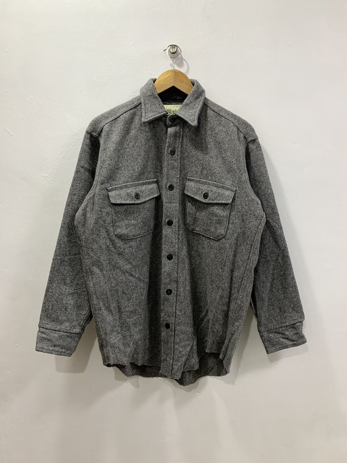 Vintage VINTAGE 90’s MELTON OUTERWEAR WOOL WORK-SHIRT JACKET Size US M / EU 48-50 / 2 - 1 Thumbnail