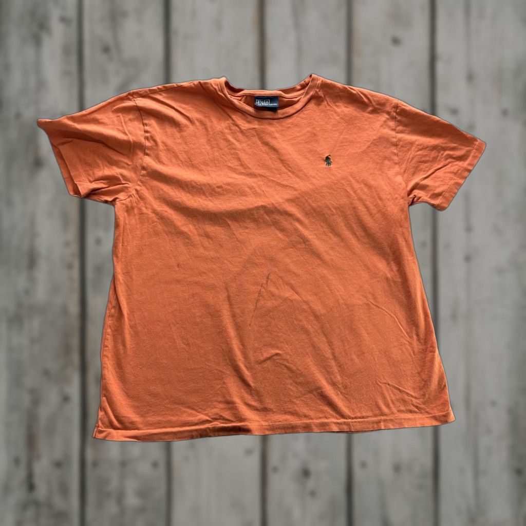 Polo Ralph Lauren Polo Ralph Lauren Shirt Mens Large Orange Crewneck Pony Logo Cotton Tee Size US L / EU 52-54 / 3 - 1 Thumbnail