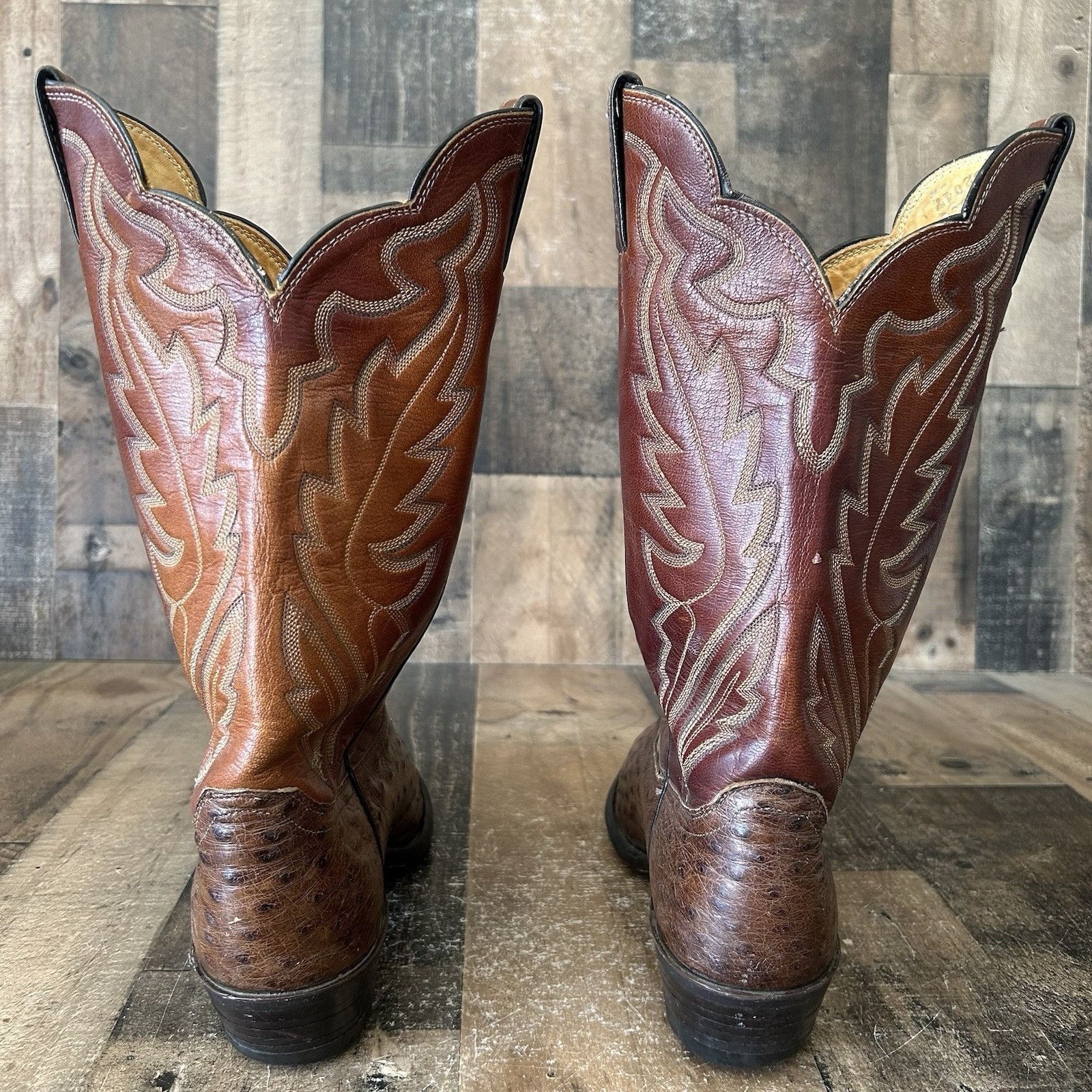 Justin Boots Justin Vintage Y5333 Ostrich Cowboy Boots Mens 9.5 E Size US 9.5 / EU 42-43 - 10 Thumbnail