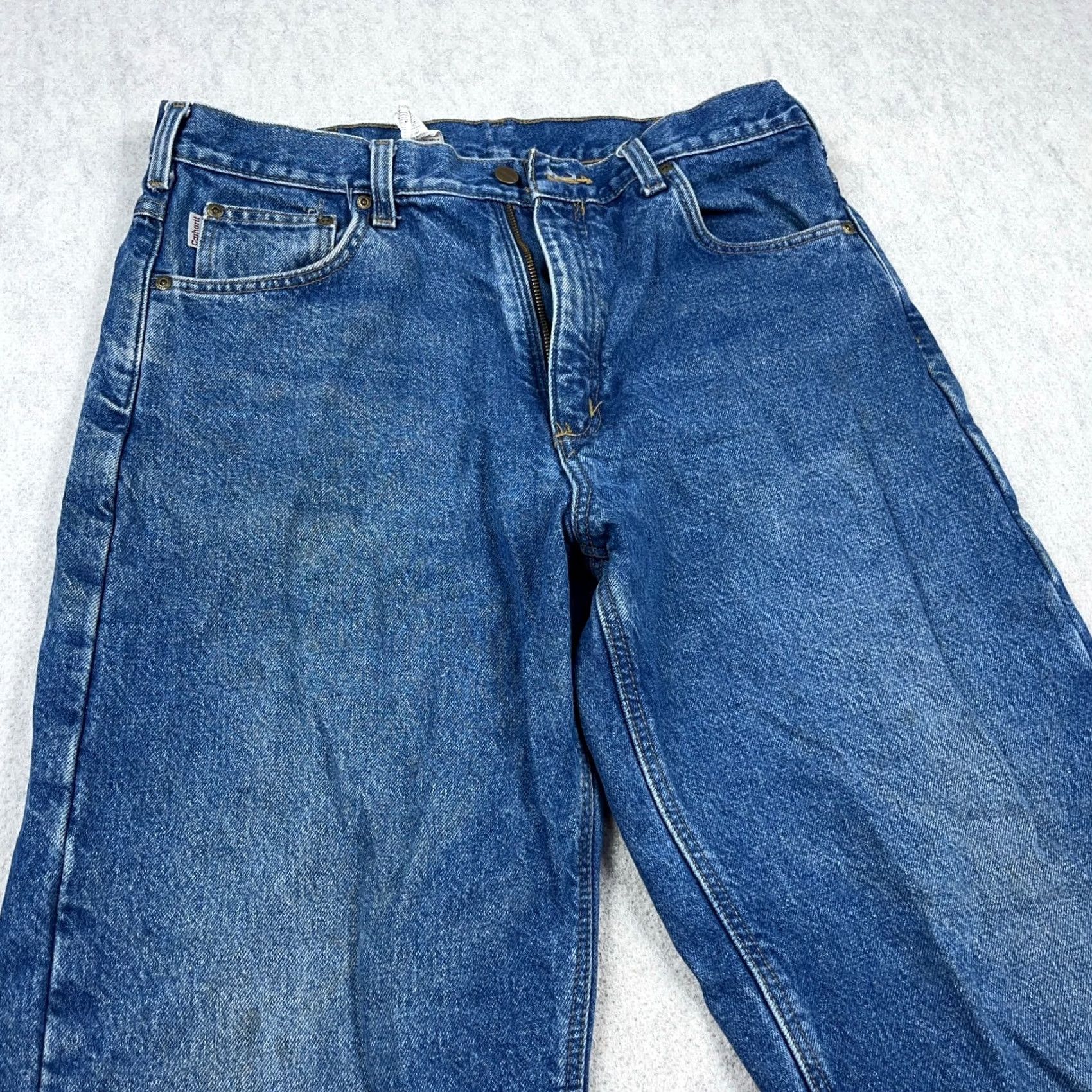 Carhartt Carhartt Jeans Mens 34x31 Blue Relaxed Fit 5-Pocket Denim Straight Leg Workwear Worn Vintage No Size US 34 / EU 50 - 5 Thumbnail