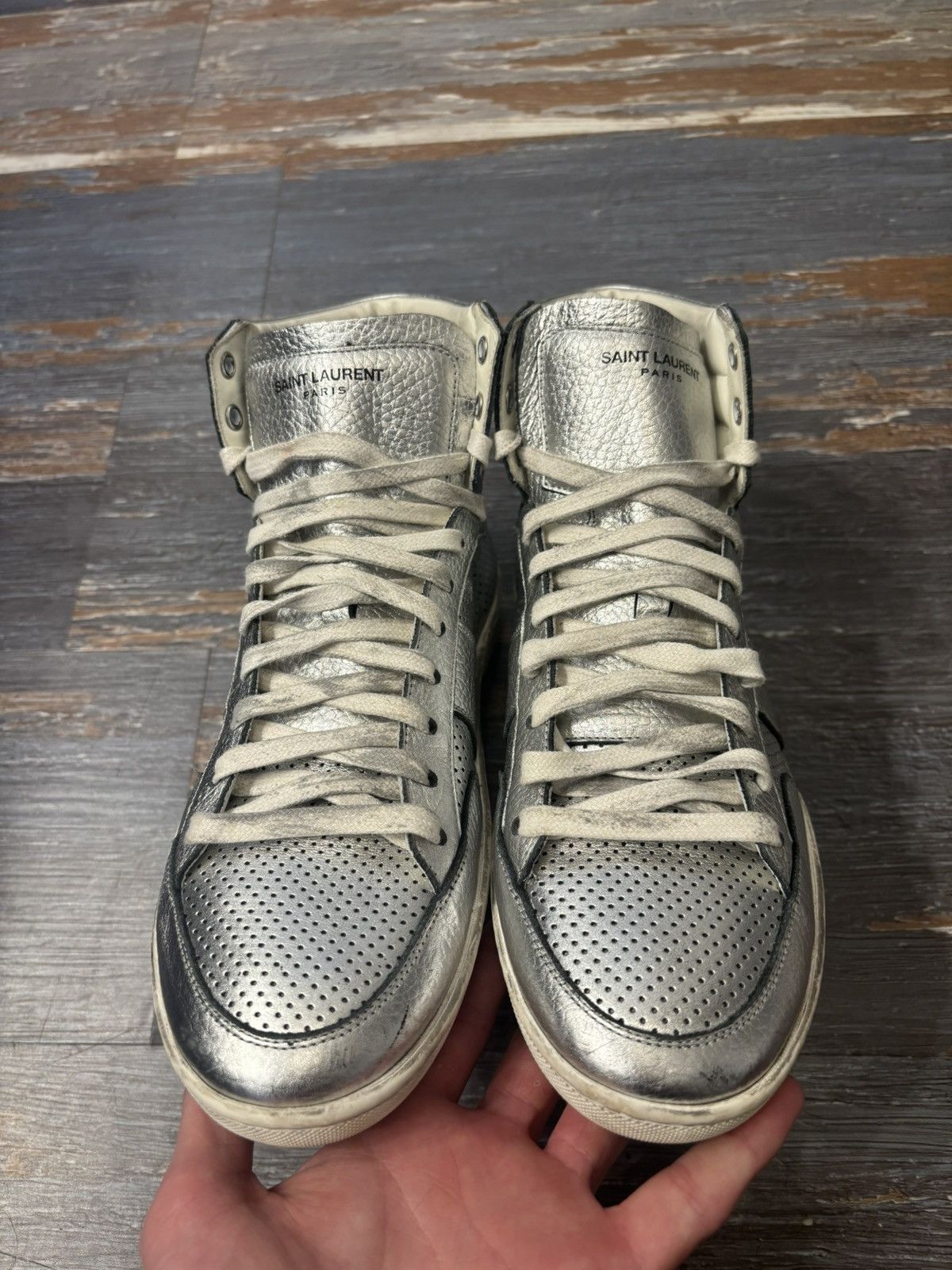 Saint Laurent Paris Saint Laurent PL-10 Silver Size 10 Size US 10 / EU 43 - 4 Thumbnail